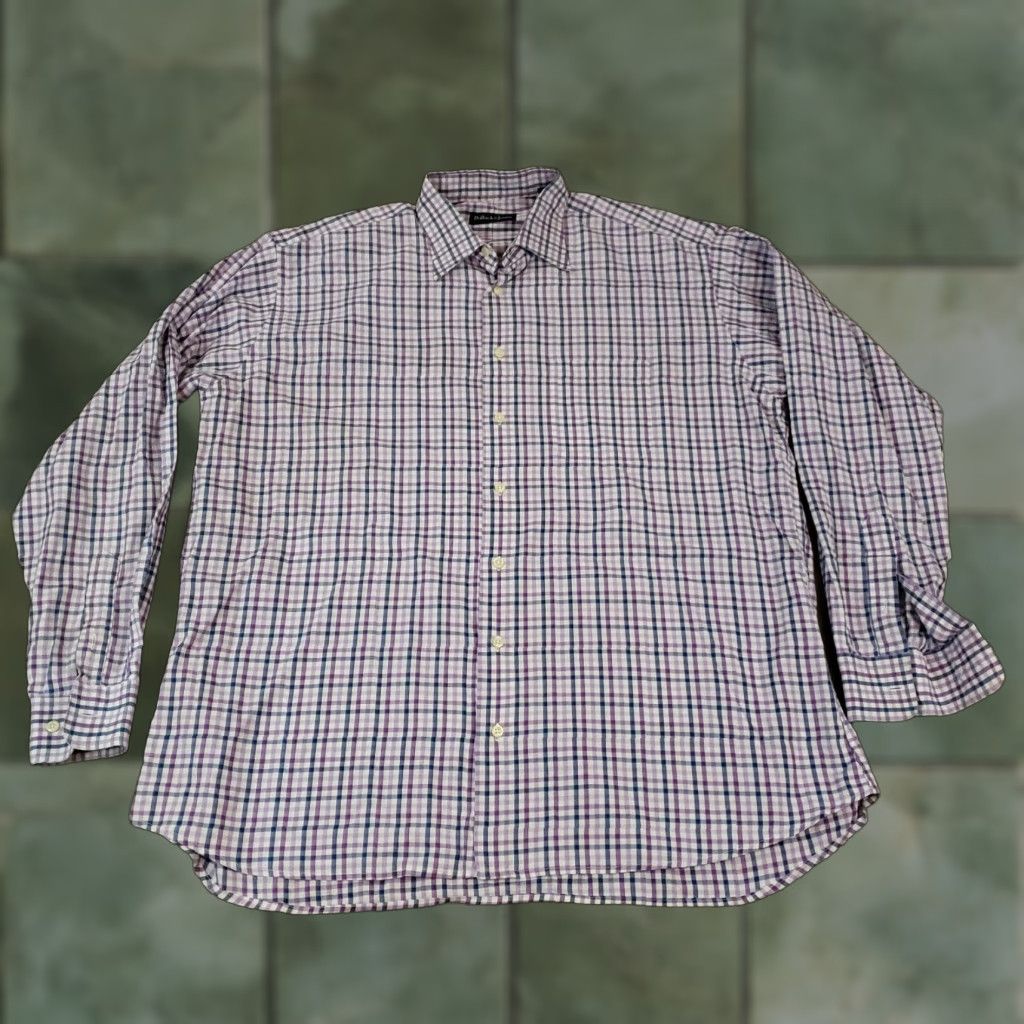Vintage Bullock & Jones Shirt Mens XL Blue Plaid Long Sleeve Button Up Size US XL / EU 56 / 4 - 1 Thumbnail
