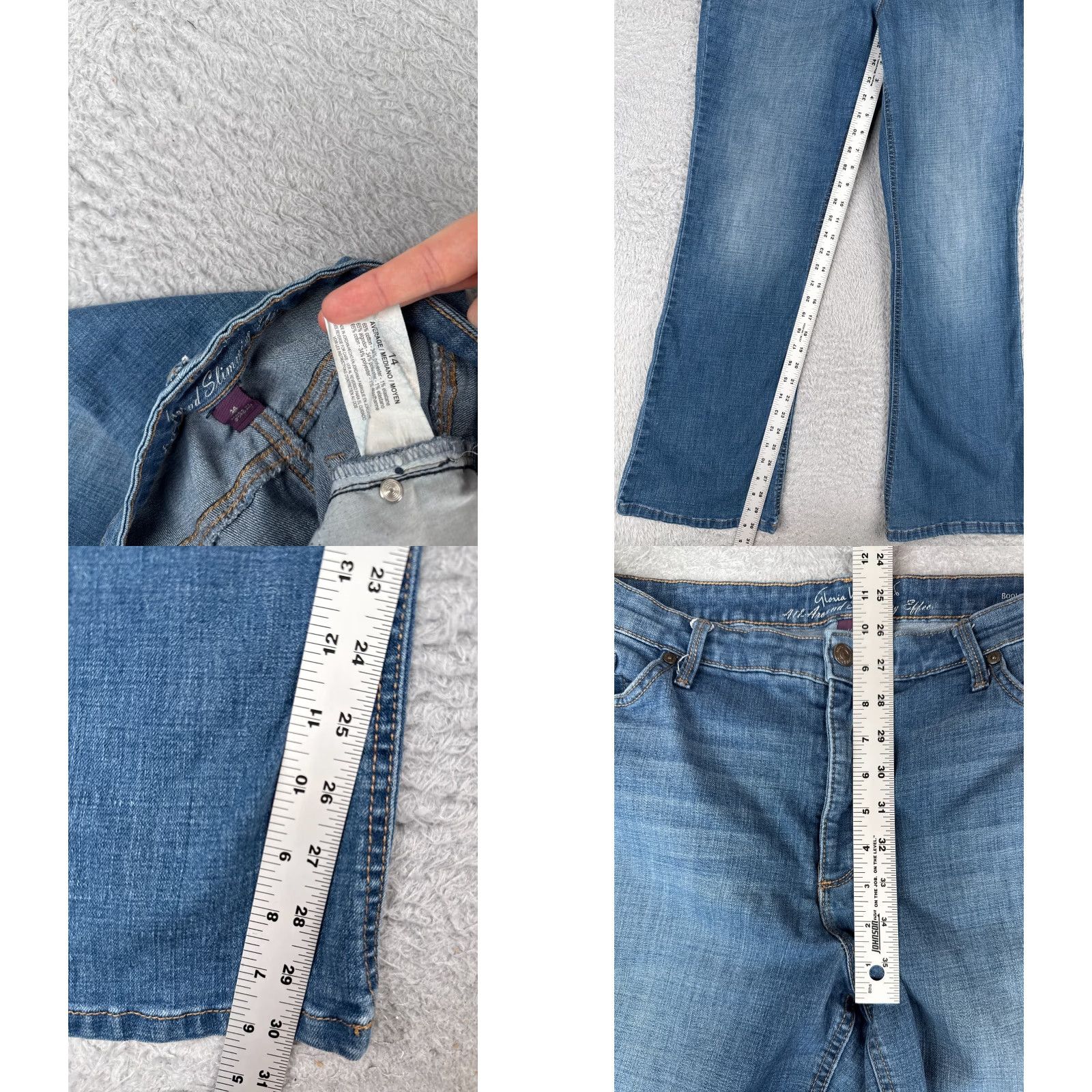 Gloria Vanderbilt Gloria Vanderbilt Jeans Women 14 Blue Denim Bootcut Cotton Blend Mid Rise 34x31 5-Pocket Amanda Size 36" / US 14 / IT 50 - 8 Thumbnail
