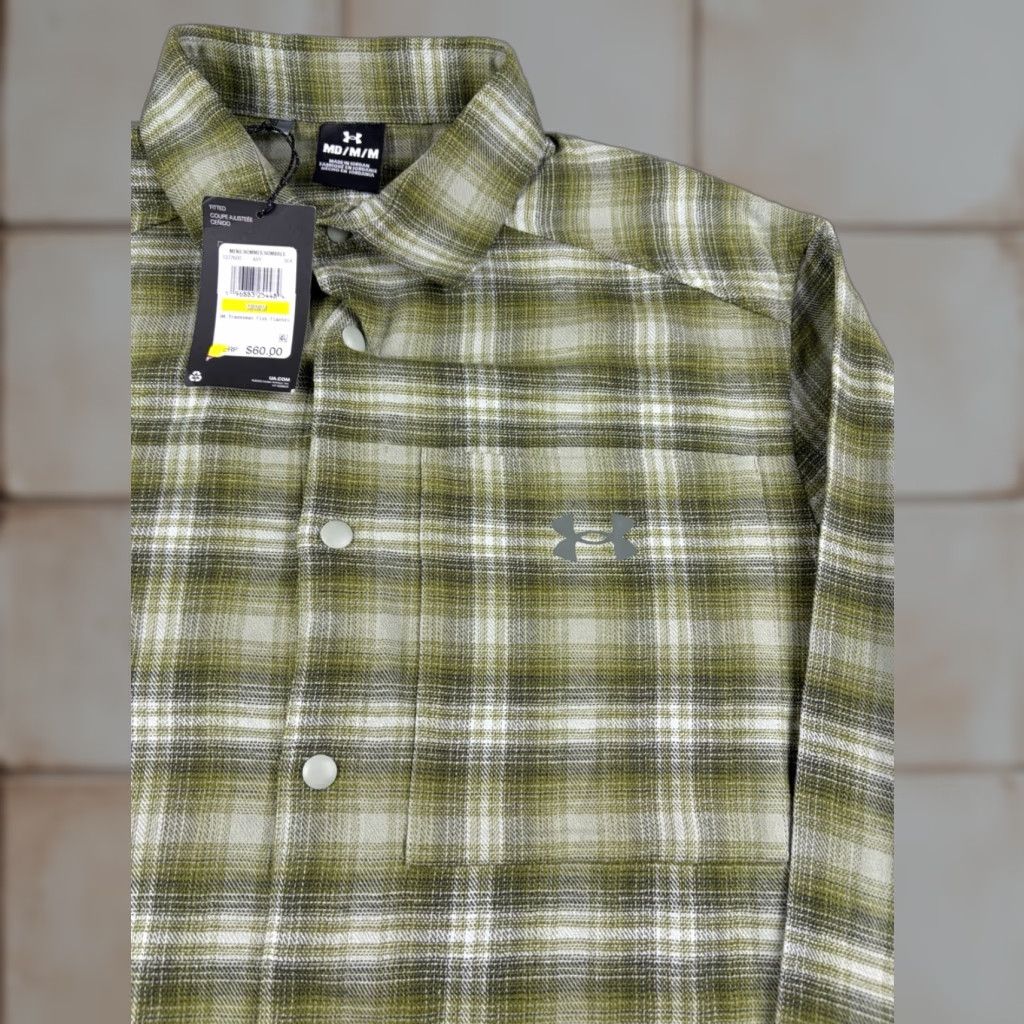 Under Armour Under Armour Tradesman Flex Flannel Shirt Mens M Green Plaid Long Sleeve Shirt Size US M / EU 48-50 / 2 - 1 Thumbnail