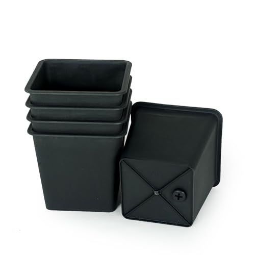Designer × Homemade 6.3" Square Nursery Plant Pot - Garden Plastic Pots with Dra Size US L / EU 52-54 / 3 - 4 Thumbnail
