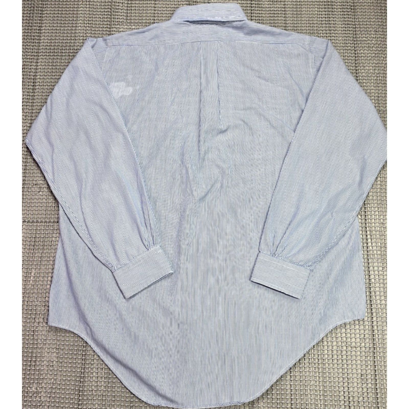 Brooks Brothers Vintage Brooks Brothers Shirt Mens 16.5-4 Blue Striped Brooksweave USA Button Up Shirt Size US XL / EU 56 / 4 - 7 Thumbnail
