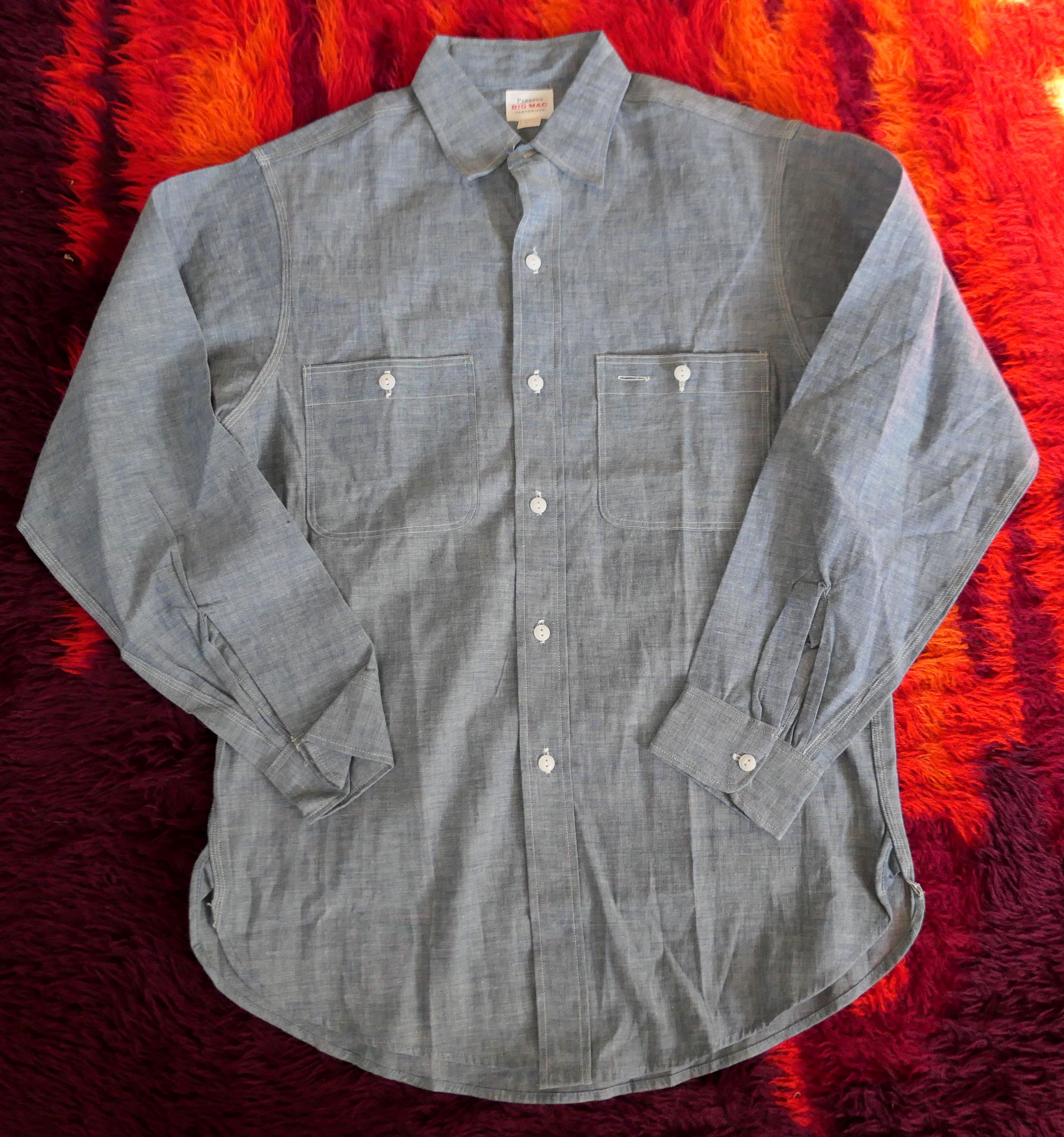 Vintage Vintage Penneys Big Mac Sanforized Chambray Work Shirt M Size US M / EU 48-50 / 2 - 6 Thumbnail