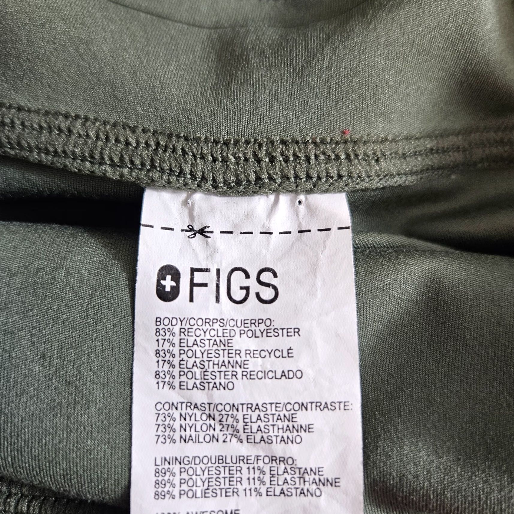 Vintage VINTAGE? (No) Figs Womens Leggings Size Large Green Pockets High Rise Size 36" / US 14 / IT 50 - 6 Thumbnail