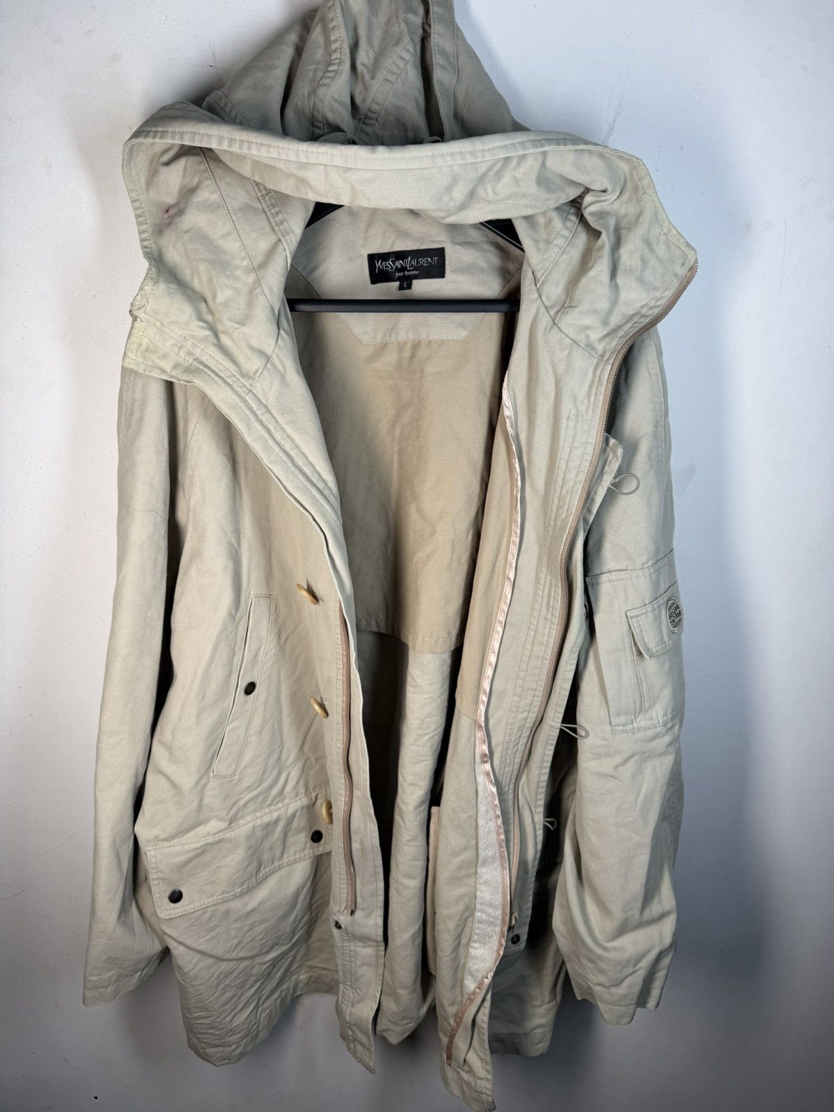 Yves Saint Laurent Beige YSL Jacket Parka Autumn Hooded Size US L / EU 52-54 / 3 - 7 Thumbnail