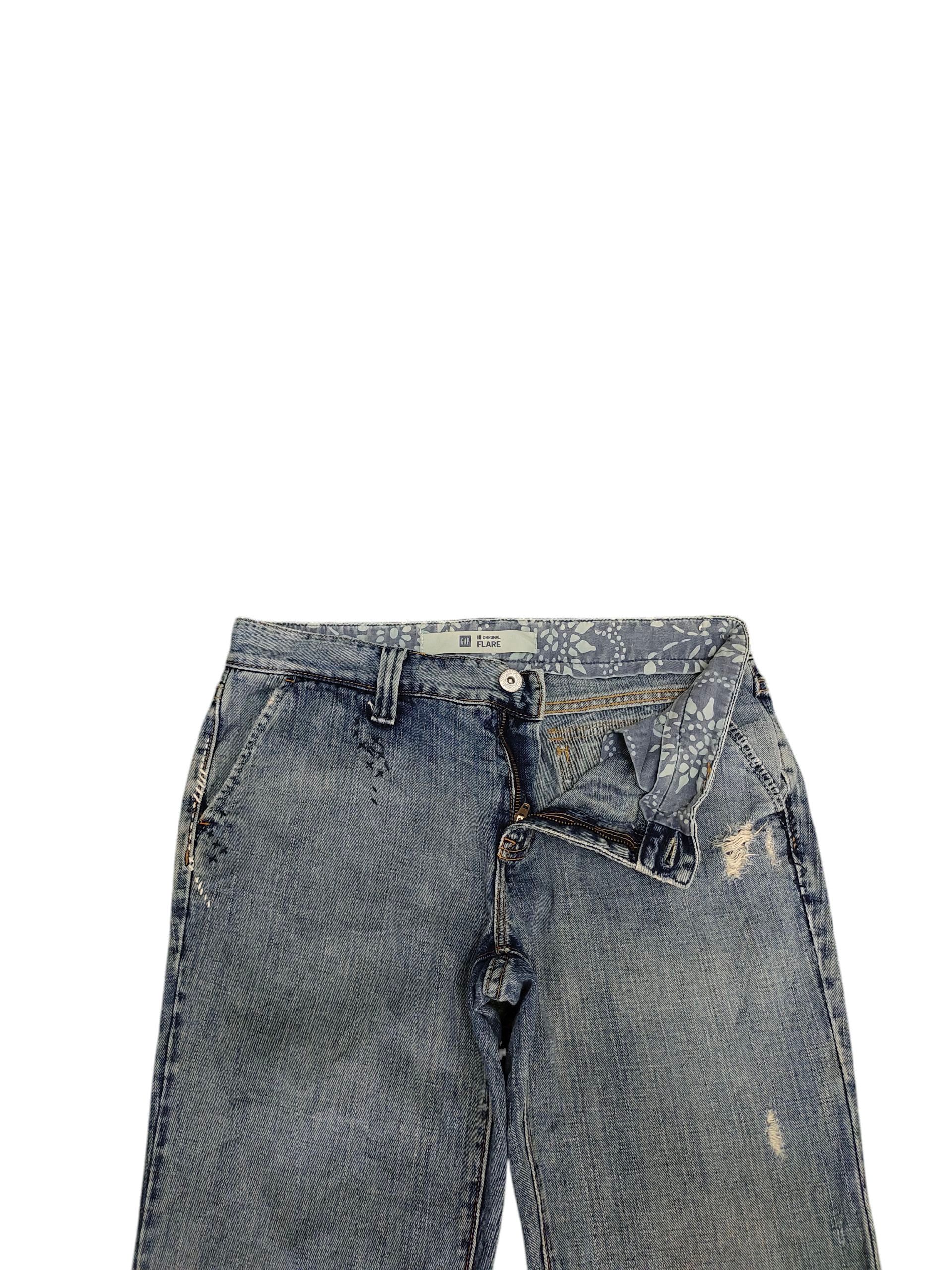 If Six Was Nine Flare Jeans Gap Distress Denim Bootcut Low Rise Size US 32 / EU 48 - 8 Thumbnail
