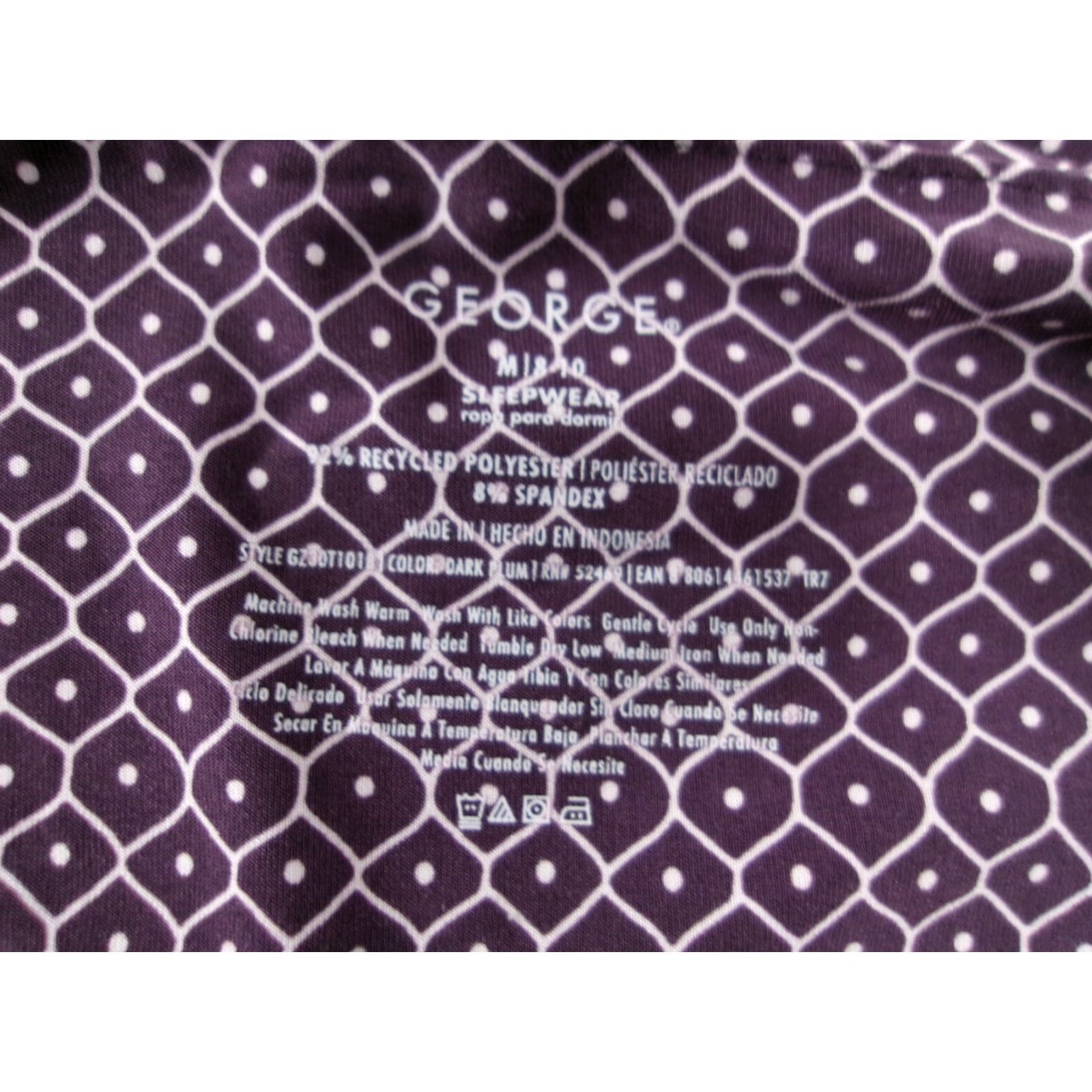 George VINTAGE George Cami Top Women Medium Purple Lightweight Geometric Sleeveless Pajama TopCam i Size M / US 6-8 / IT 42-44 - 7 Thumbnail