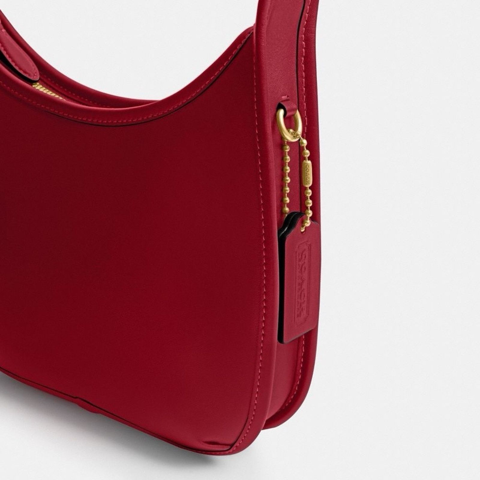 Coach NWT Coach Curve Zip Shoulder Bag Leather CAF11 Ruby Size ONE SIZE - 9 Thumbnail