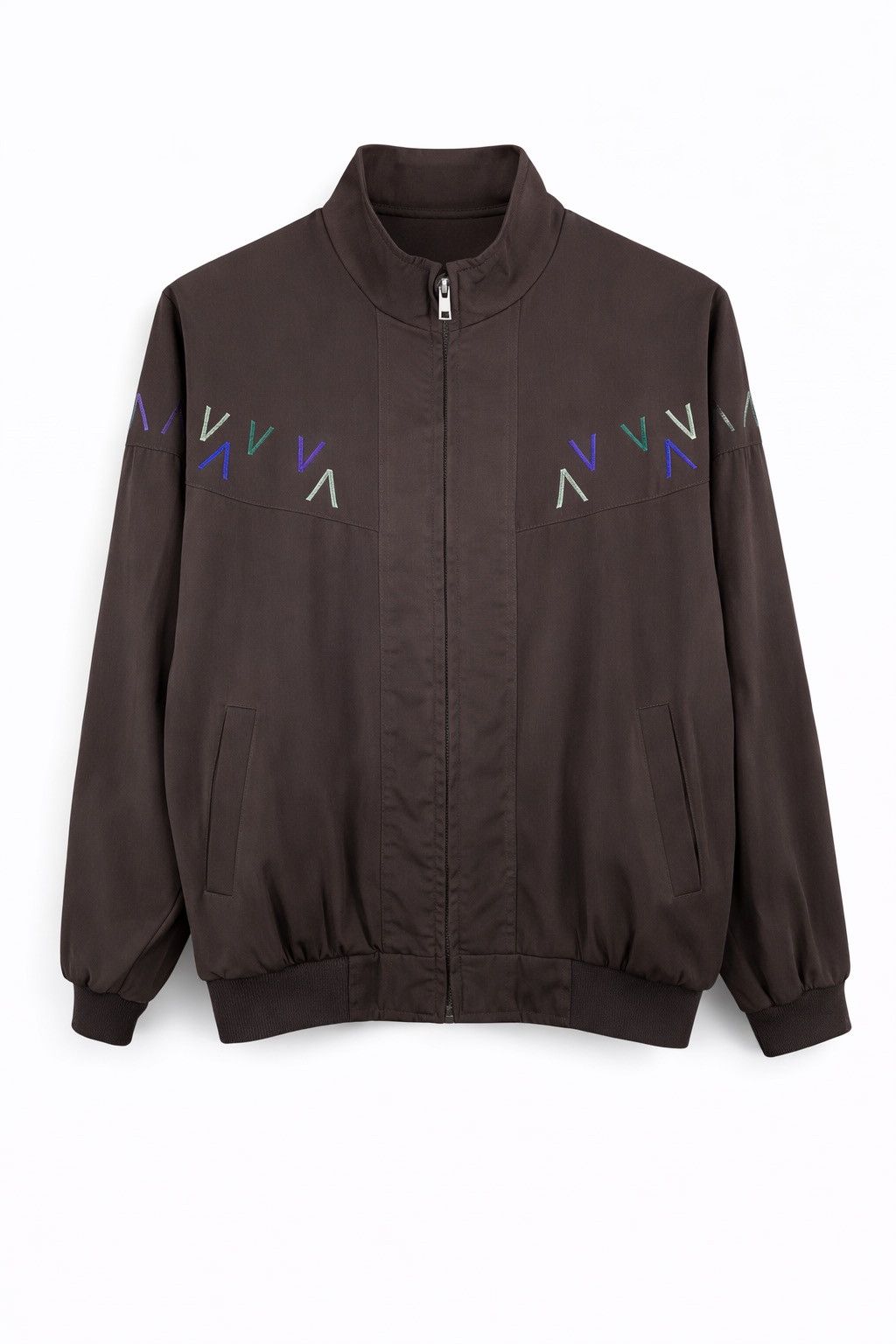 Vintage Vintage Brown Embroidered Bomber Jacket Zip-Up Retro Casual Size US M / EU 48-50 / 2 - 1 Thumbnail