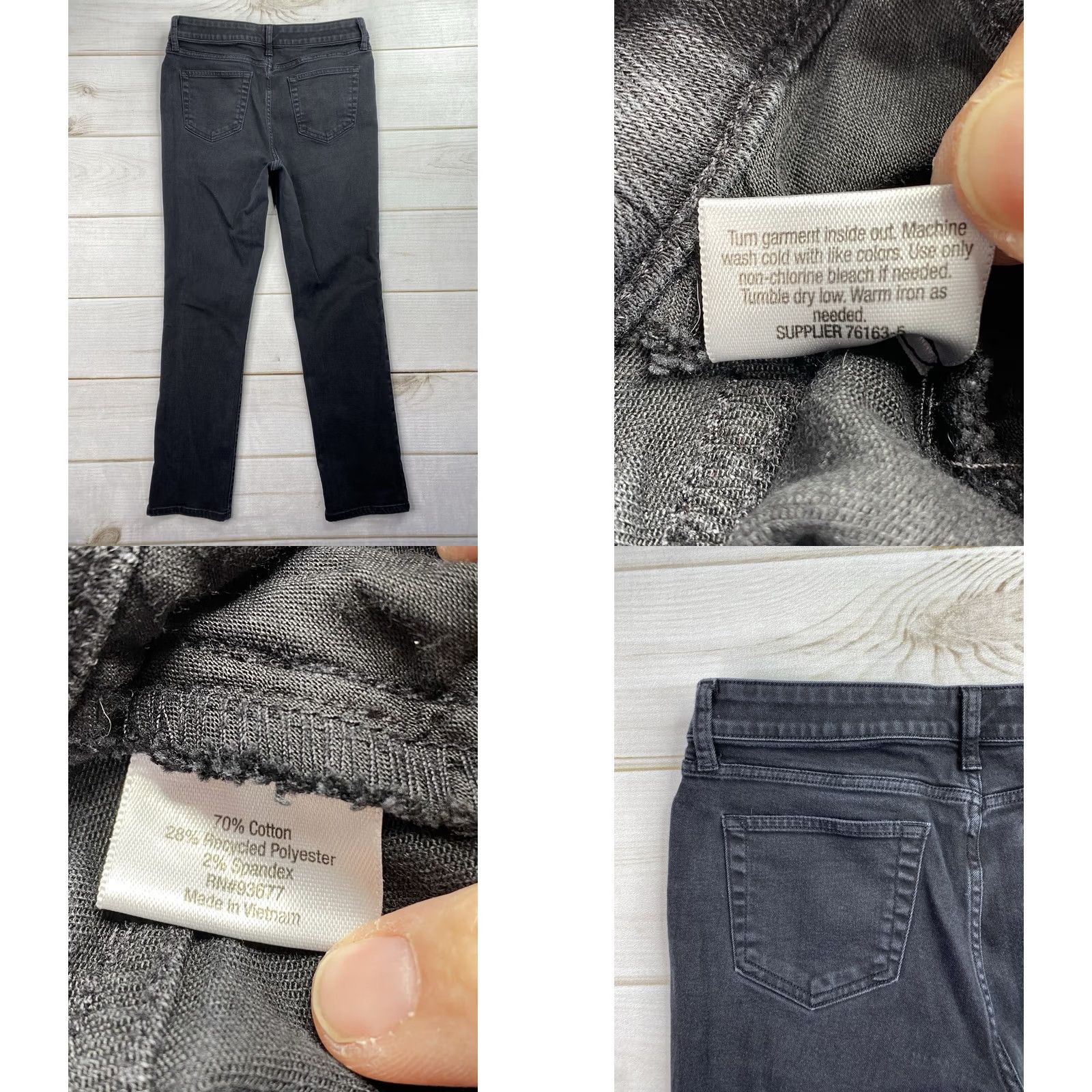 Vintage St. John's Bay Jeans Womens 10 Straight Black Mid Rise Stretch 5-Pocket Denim Cotton Blend 28.5 In Inseam Casual Everyday Womens Size 32" / US 10 / IT 46 - 8 Thumbnail