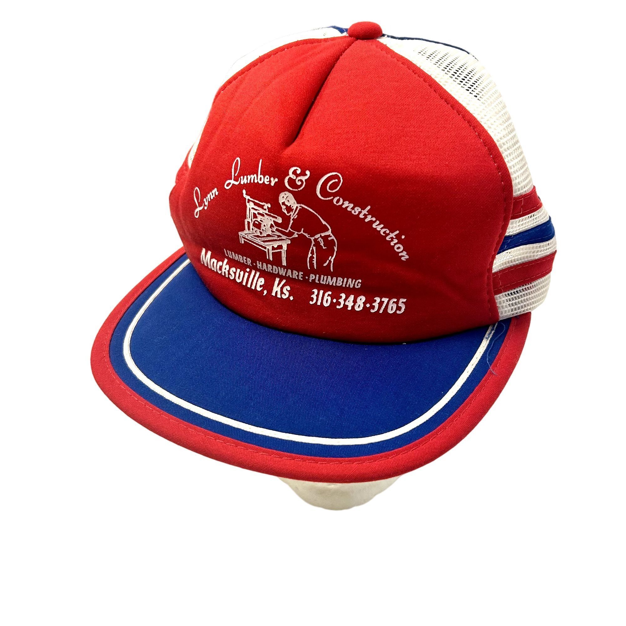 image of Unkwn 80's Mesh Trucker Hat Snapback Lumber Construction Cap in Red, Men's