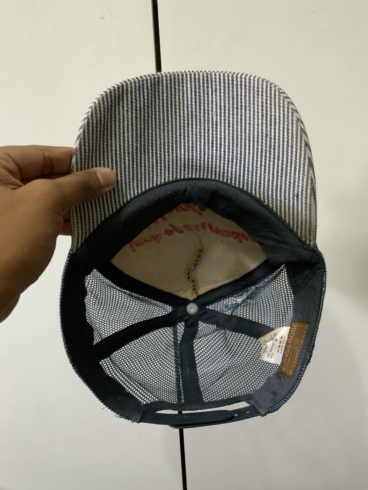 Japanese Brand Jack of all made workers hickory Trucker Hat Size ONE SIZE - 8 Thumbnail