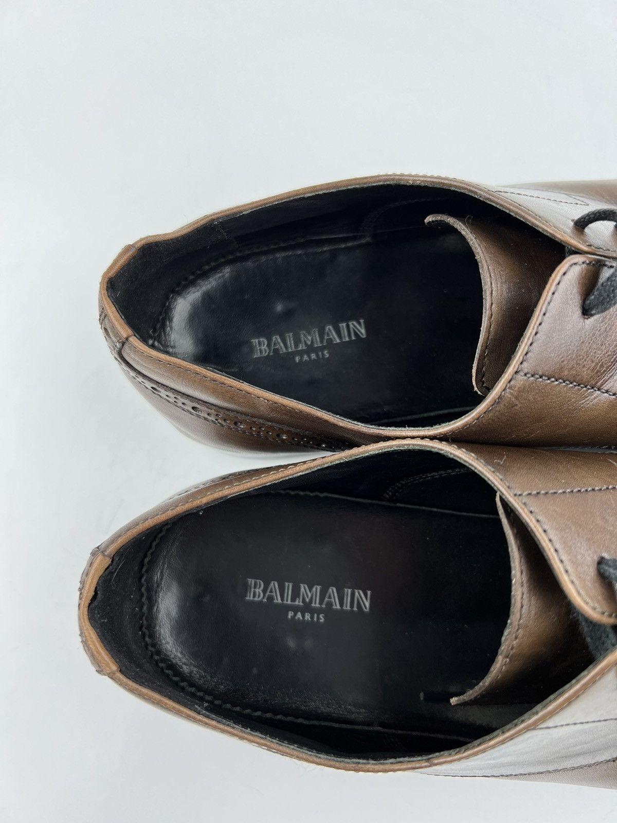 Balmain BALMAIN PARIS Derby Leather Shoes Wingtip Brown Men’s Size US 9 / EU 42 - 15 Thumbnail