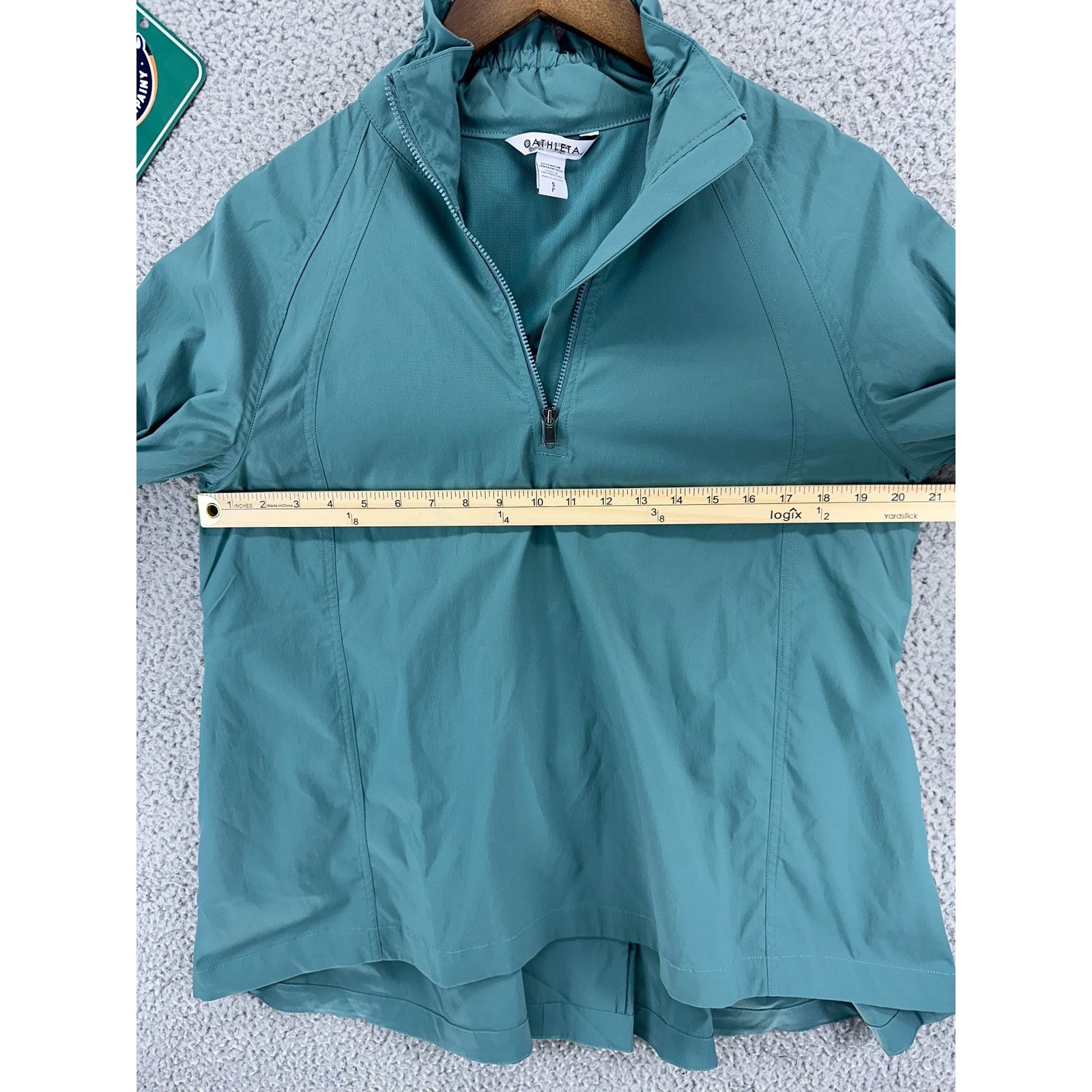 Athleta Athleta Rain Pullover Jacket Womens S Teal Poplin Top Small Size S / US 4 / IT 40 - 4 Thumbnail