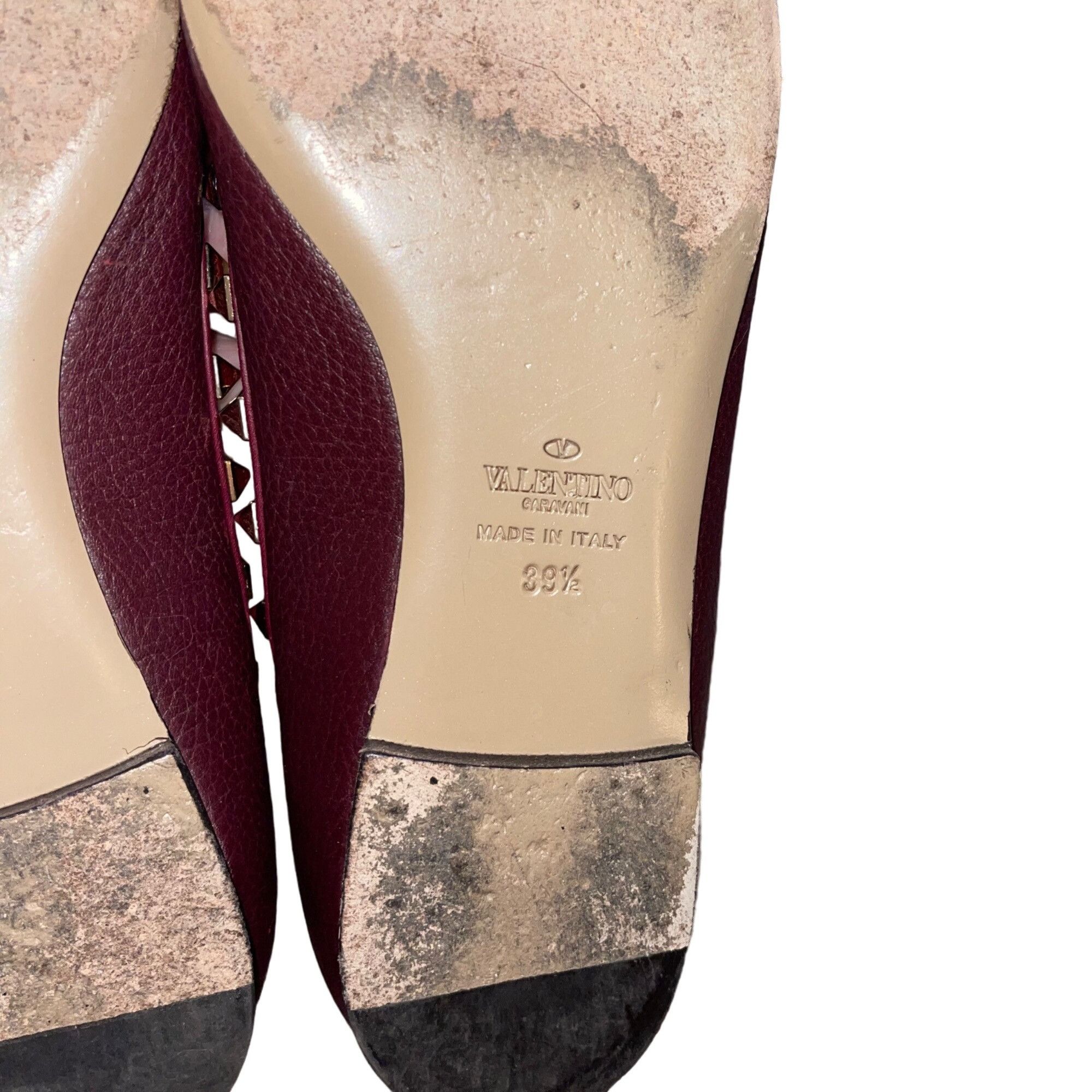 Valentino Valentino Garavan Womens Flats Size 9.5 Burgundy Size US 9.5 / IT 39.5 - 3 Thumbnail