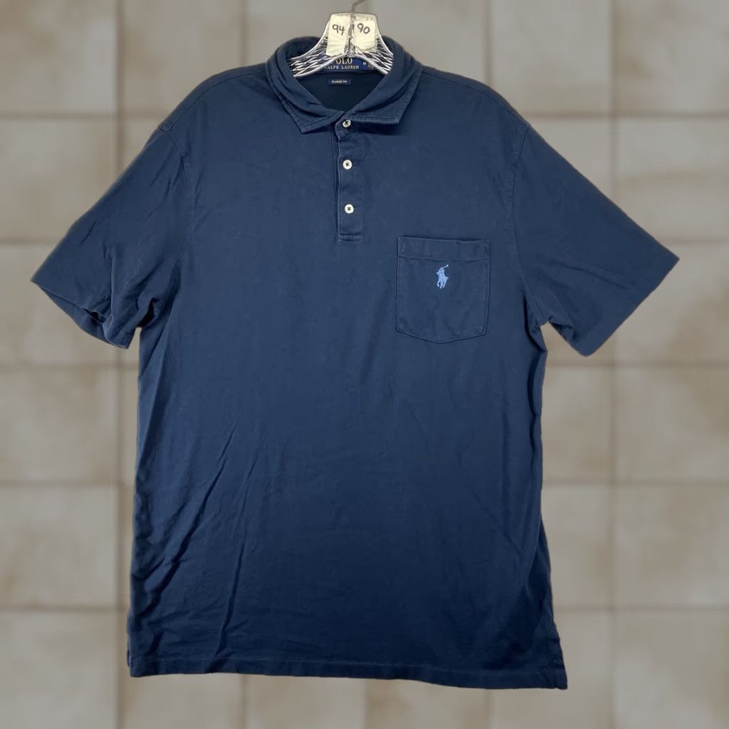 Polo Ralph Lauren Polo Ralph Lauren Shirt Men Medium Blue 100% Cotton Classic Fit Short Sleeve Logo Embroidered Button Collared Size US M / EU 48-50 / 2 - 1 Thumbnail
