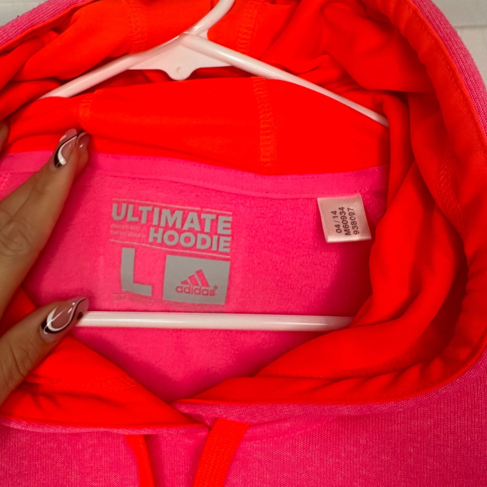 Adidas Adidas Pink Pullover Drawstring Hoodie Thumb Holes Women L Size L / US 10 / IT 46 - 5 Thumbnail