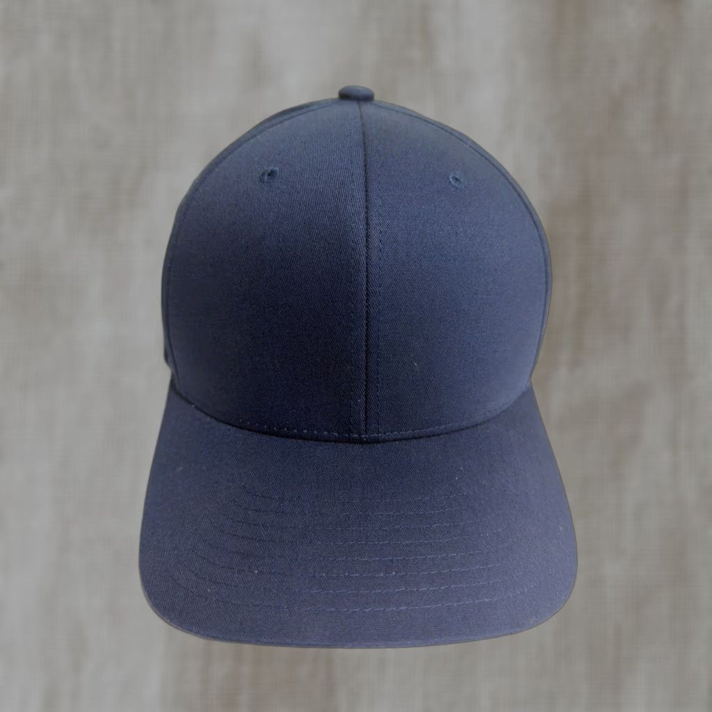 Vintage Blank Navy Blue Flex Hat Size L/XL Baseball Cap Men Flexfit Hat Size ONE SIZE - 1 Thumbnail