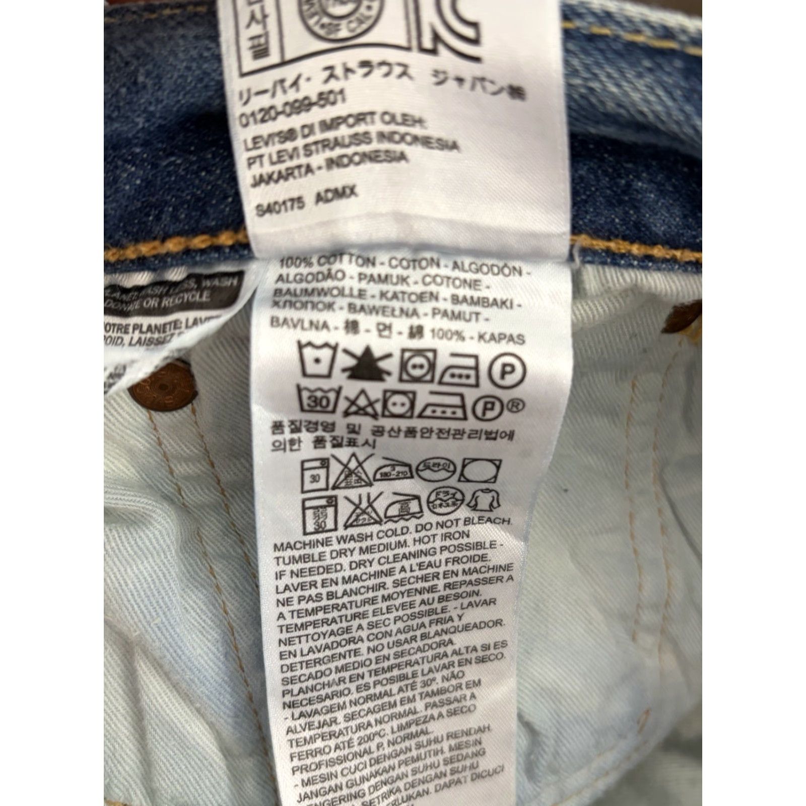 Levi's Levi's 501 Original Straight Jeans Mens 38x32 Blue Denim Button Fly 5-Pocket Regular Rise Mid Classic Straight Style Vintage No Else Size US 38 / EU 54 - 5 Thumbnail
