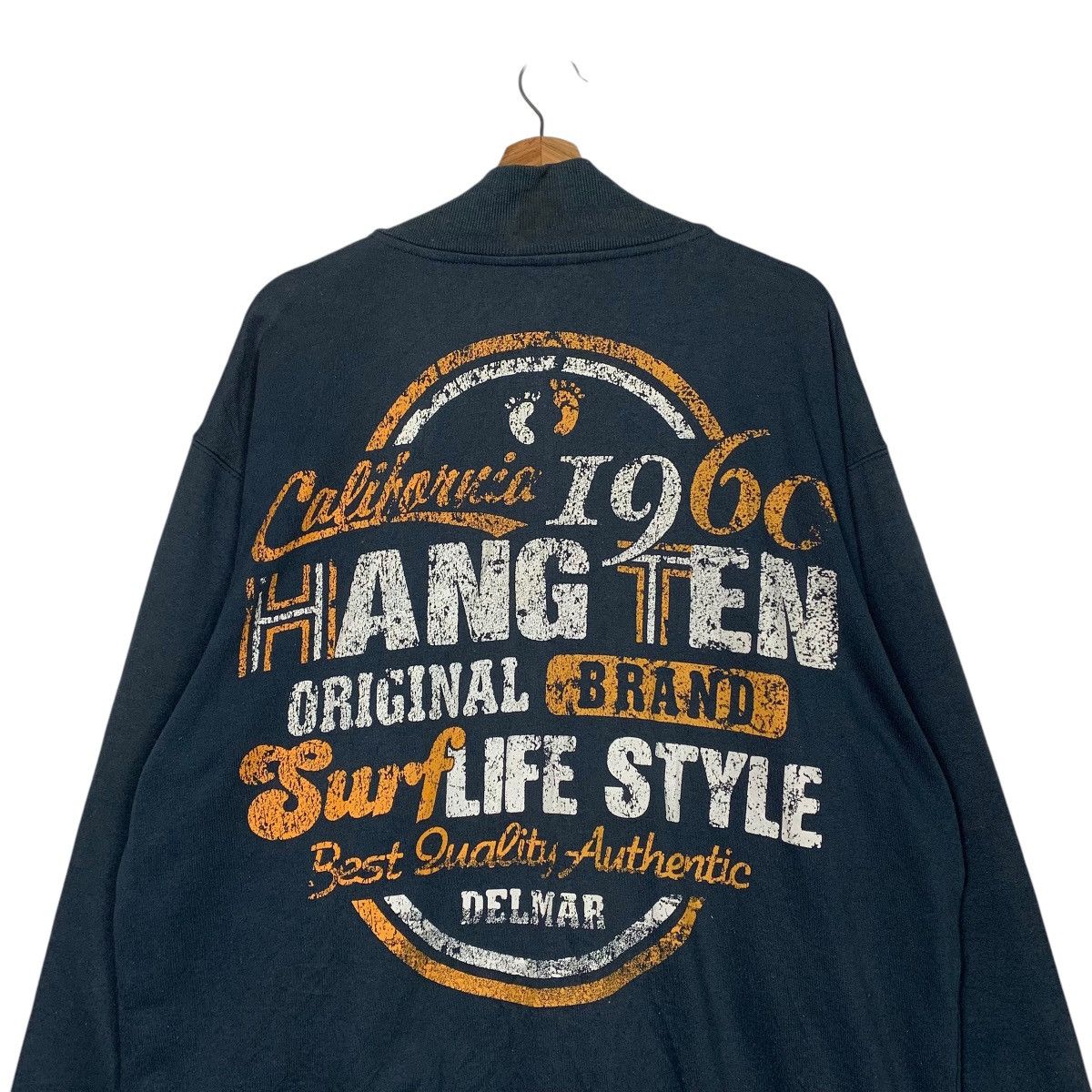 Hang Ten Hang Ten Quarter Zipper Big Logo Sweater Size US L / EU 52-54 / 3 - 8 Thumbnail