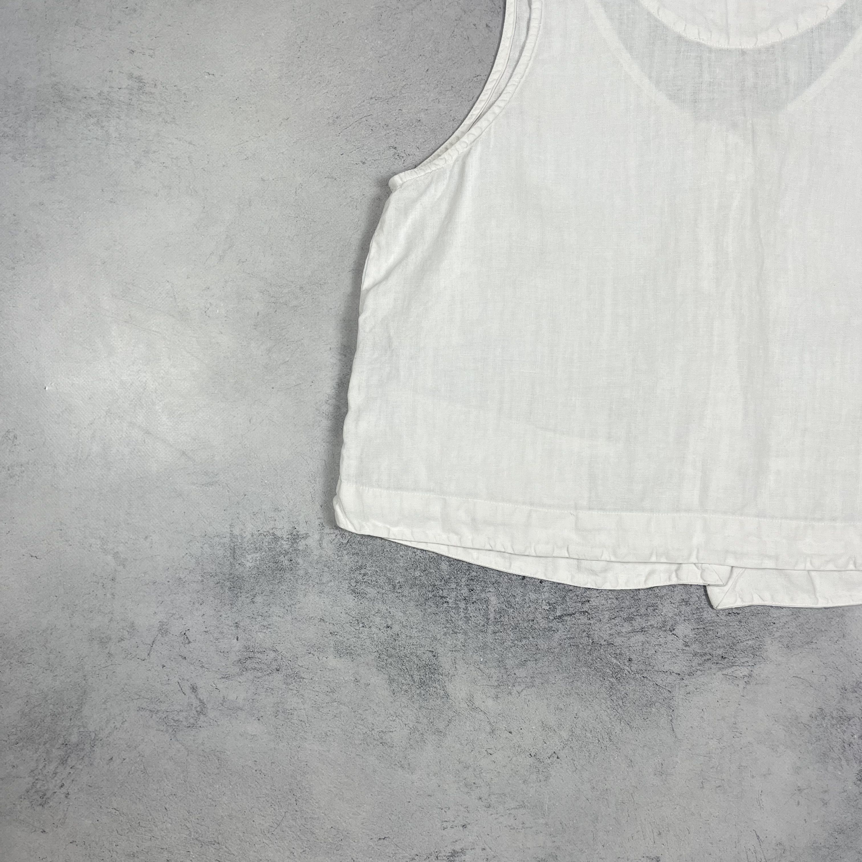 OSKA Ladies OSKA Avant-Garde Linen Sleeveless Cropped Top Gilet Size L / US 10 / IT 46 - 16 Thumbnail