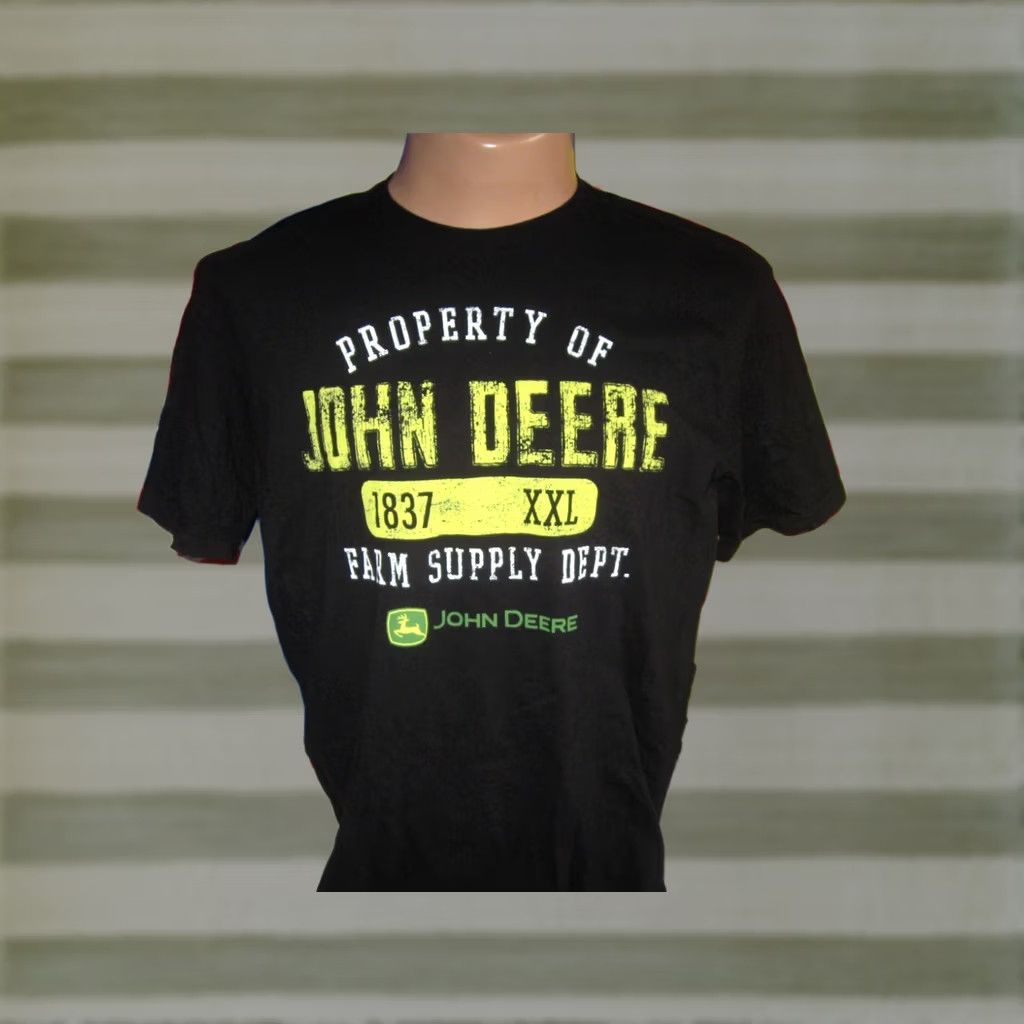 John Deere John Deere T-Shirt Men's XL Black Cotton Graphic Print Farming USA Outdoor Shirt Dressy? Size US XL / EU 56 / 4 - 1 Thumbnail