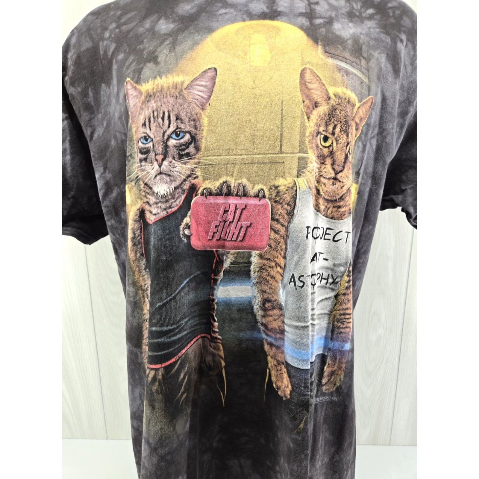 The Mountain Funny Cat Fight Club T Shirt Soap Logo Graphic Gray Men's XL Size US XL / EU 56 / 4 - 3 Thumbnail