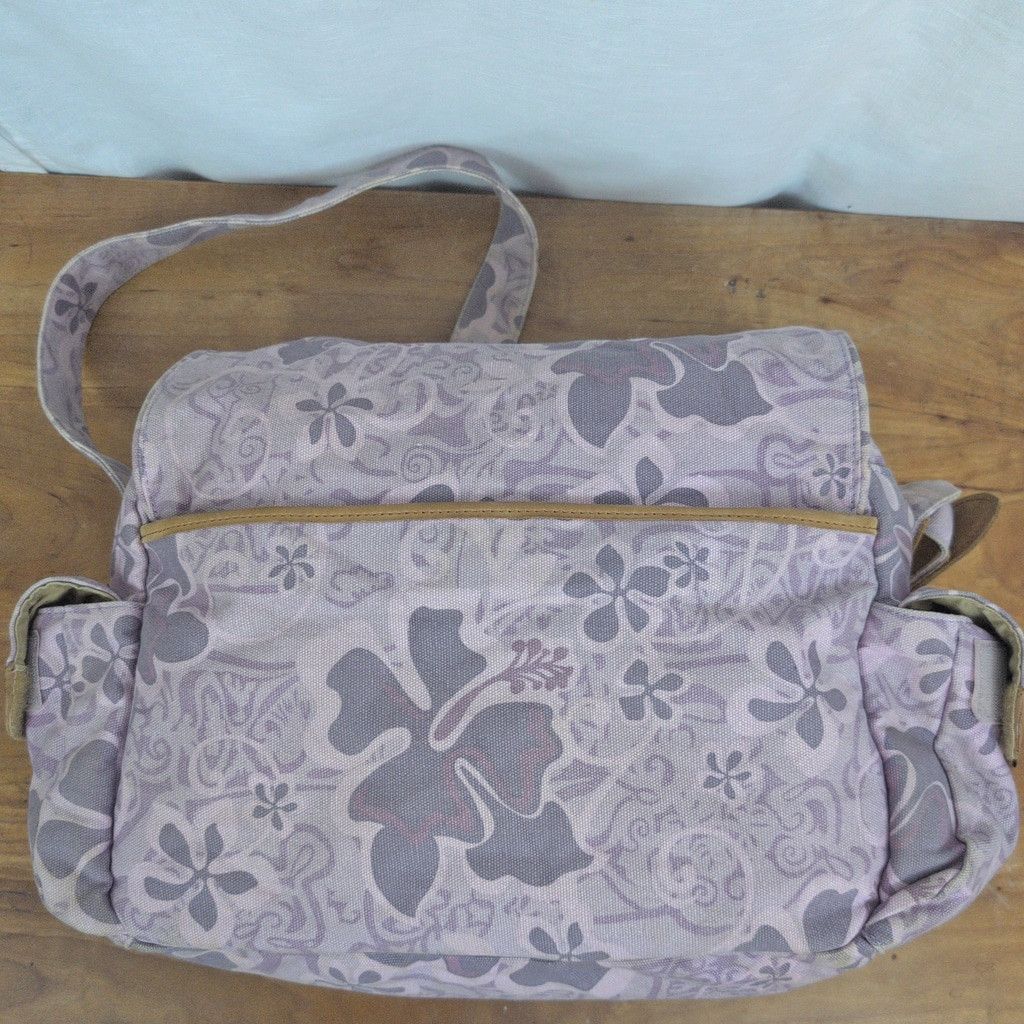 L.L. Bean × Vintage LL Bean Y2K-ish Tropical Floral & Leather Messenger Bag Size ONE SIZE - 7 Thumbnail