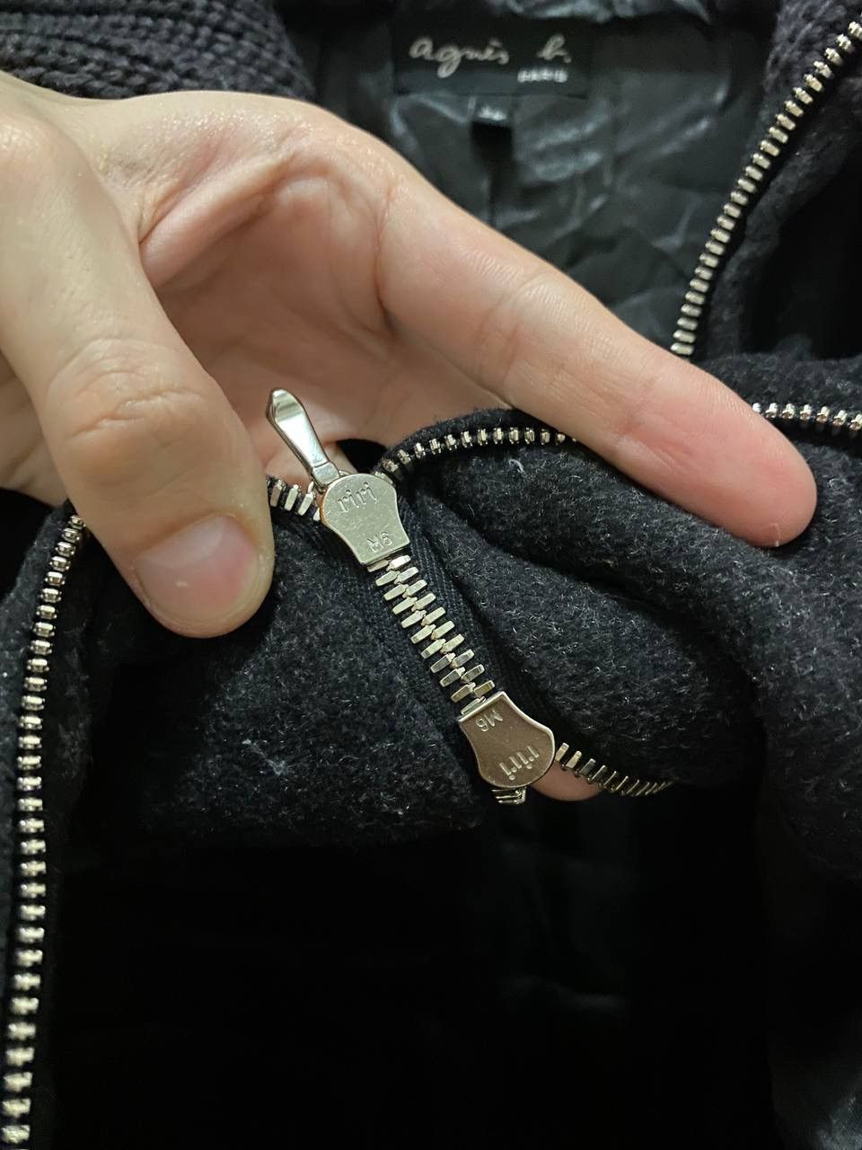 Designer × agnes b. Agnes B. Black Laine Wool Overcoat Size S / US 4 / IT 40 - 7 Thumbnail