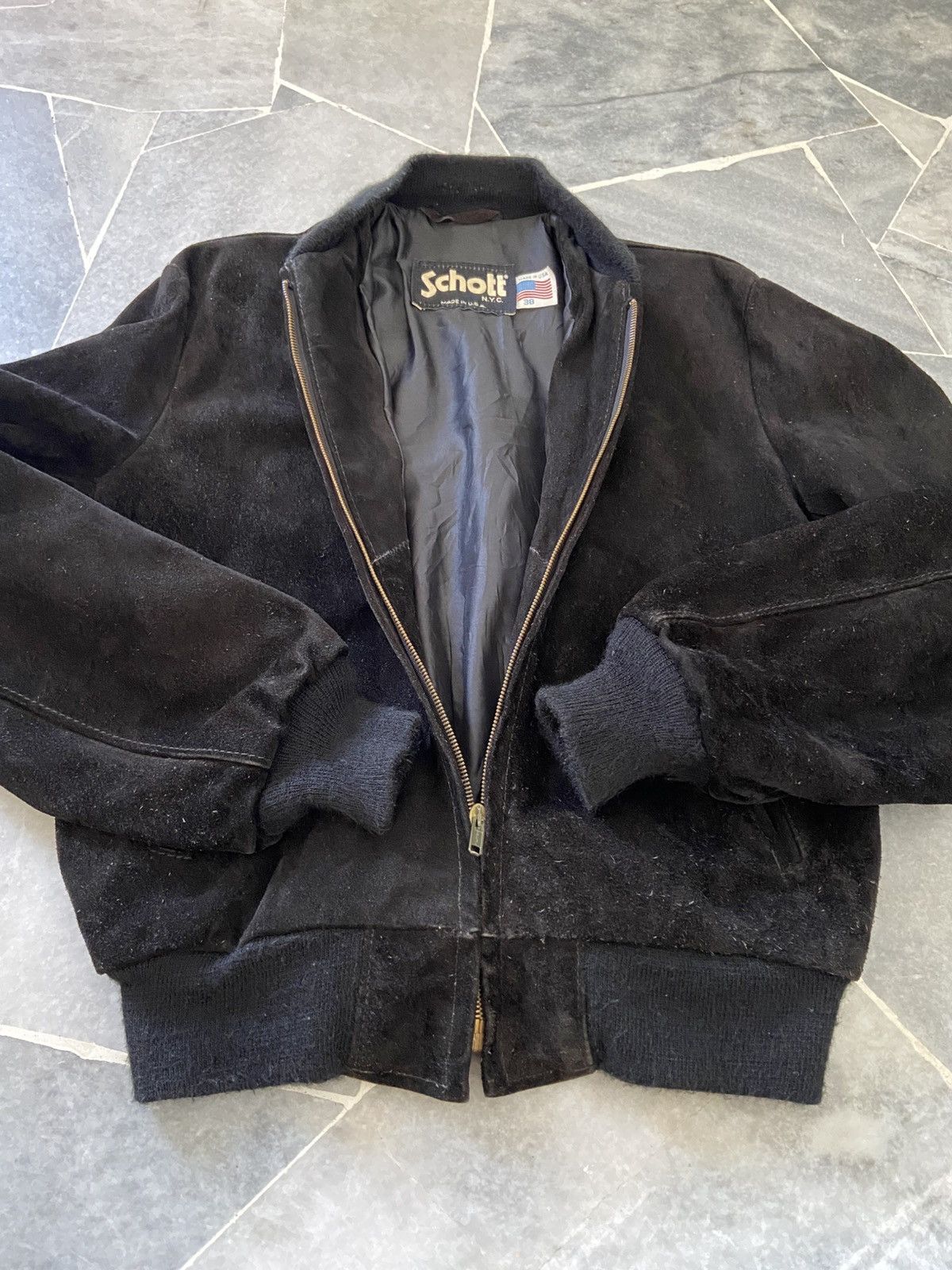 Schott Schott NYC Suede Leather Bomber Jacket Size US S / EU 44-46 / 1 - 7 Thumbnail