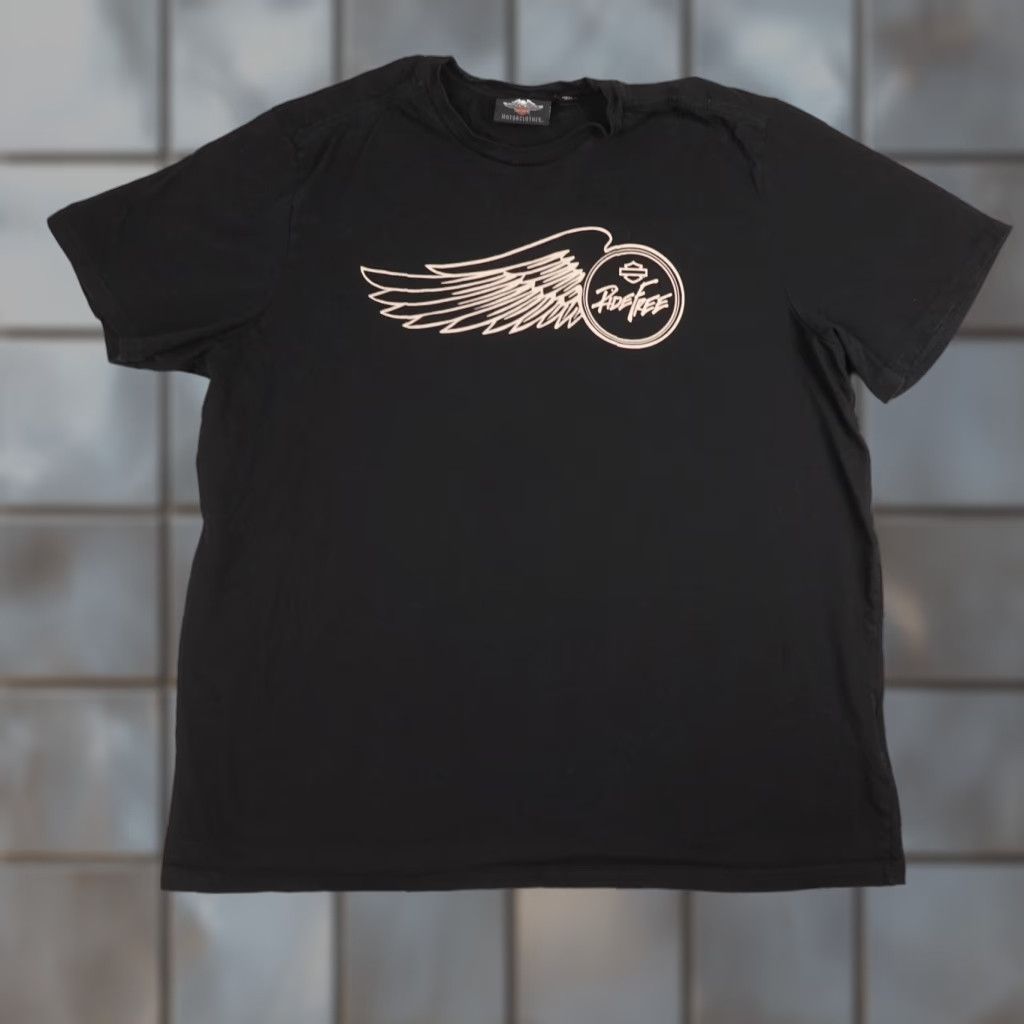 Harley Davidson Harley-Davidson Shirt Mens 2XL Black Ride Free Wing Logo Graphic Short Sleeve T-Shirt Mens Size US XXL / EU 58 / 5 - 1 Thumbnail