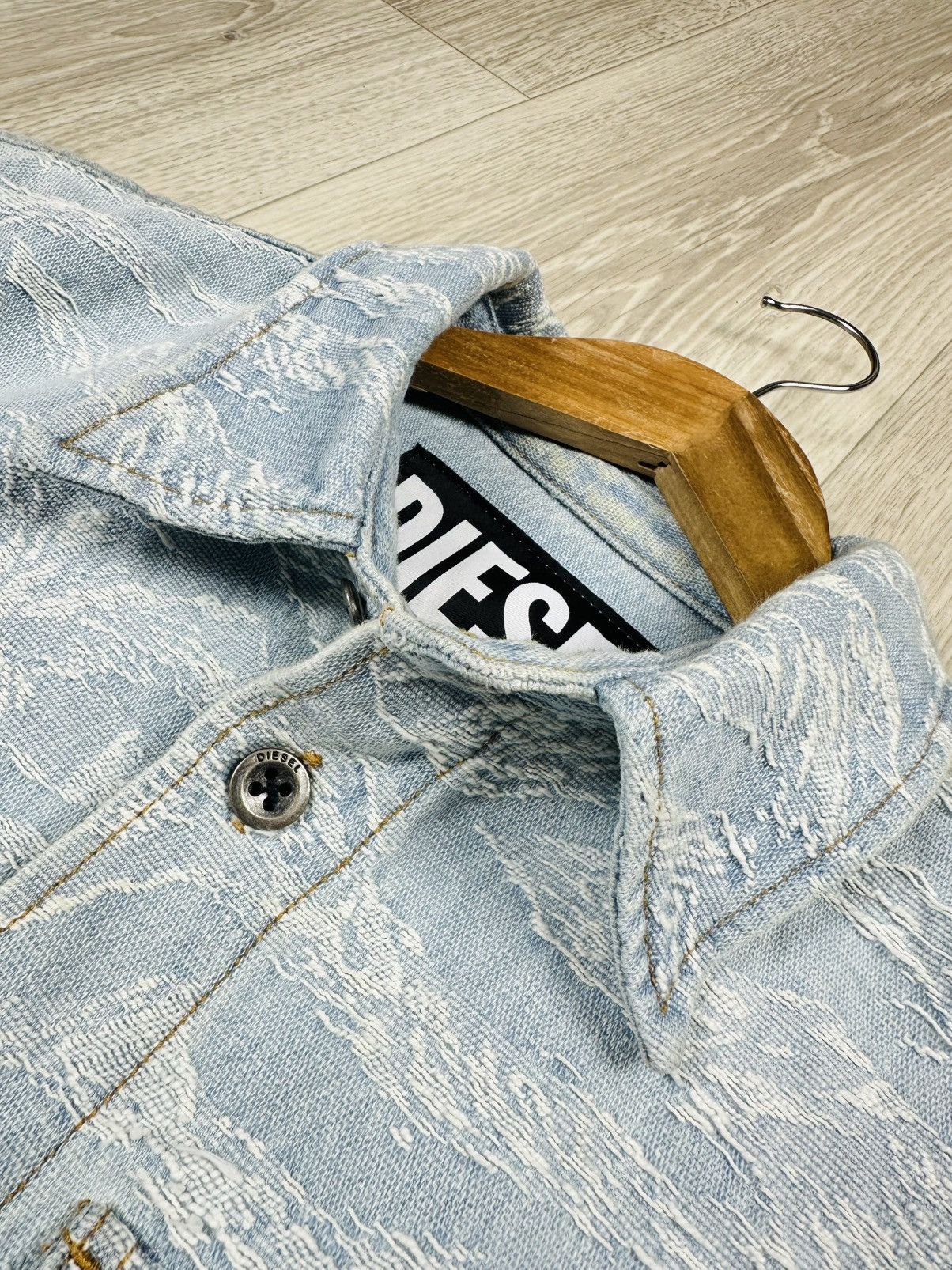 Diesel Diesel Wave Dirty Design Denim Jacket Size S Size US S / EU 44-46 / 1 - 7 Thumbnail