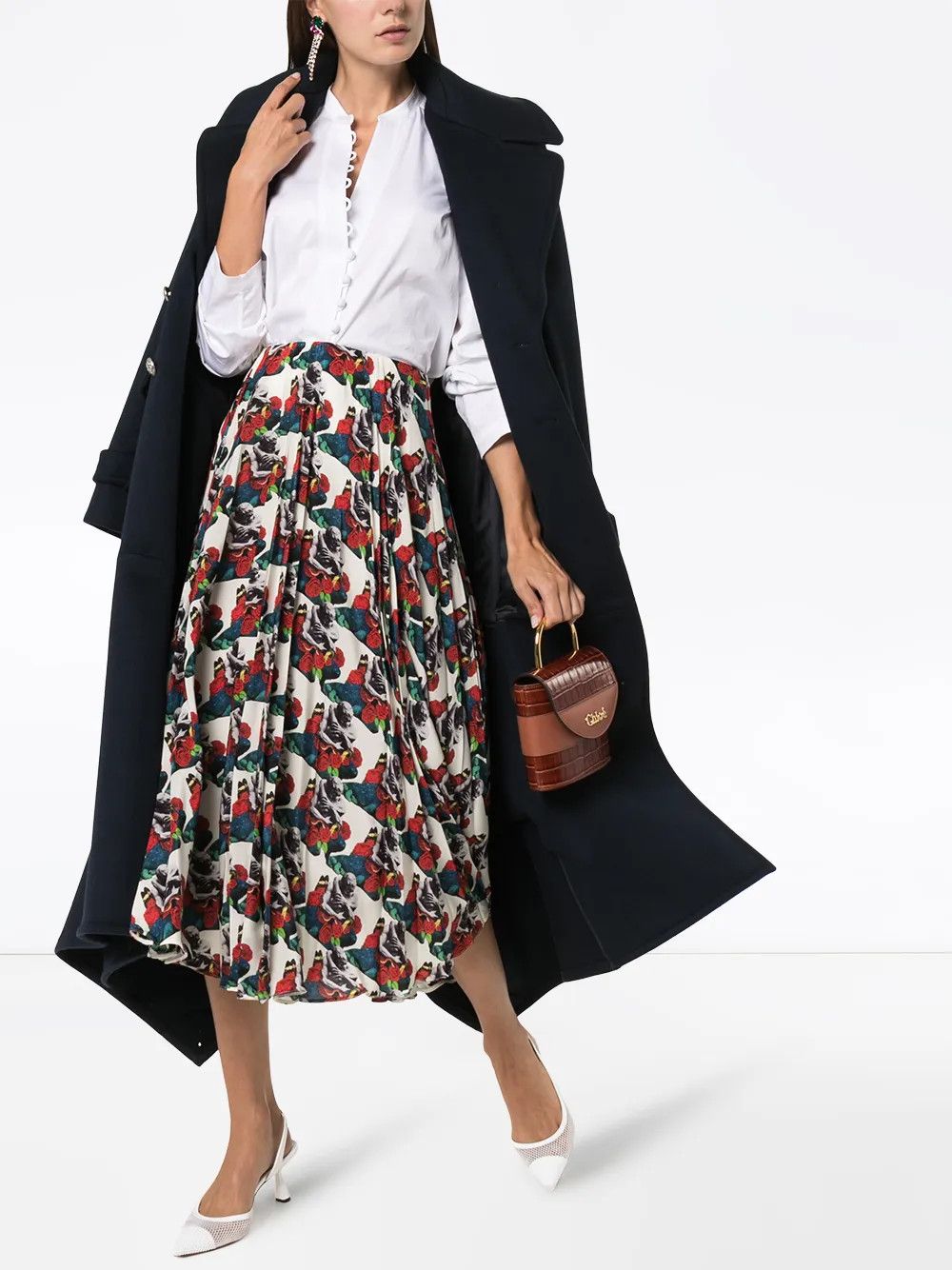 Valentino o1y0326 Midi Skirt in Multicolor Size 27" / US 4 / IT 40 - 2 Thumbnail