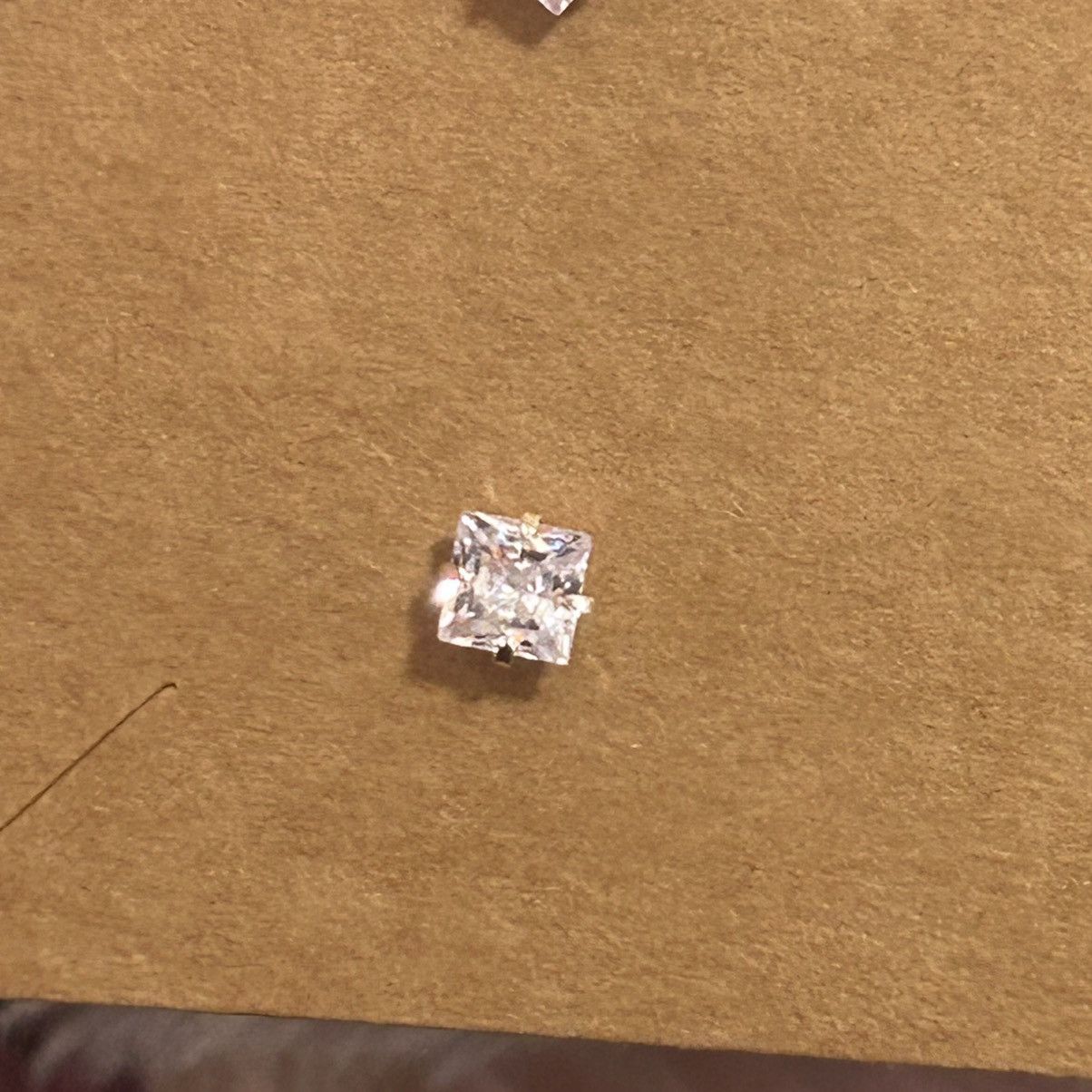 Jewelry Square cut prong set clear cubic zirconia stud earrings Size ONE SIZE - 6 Thumbnail