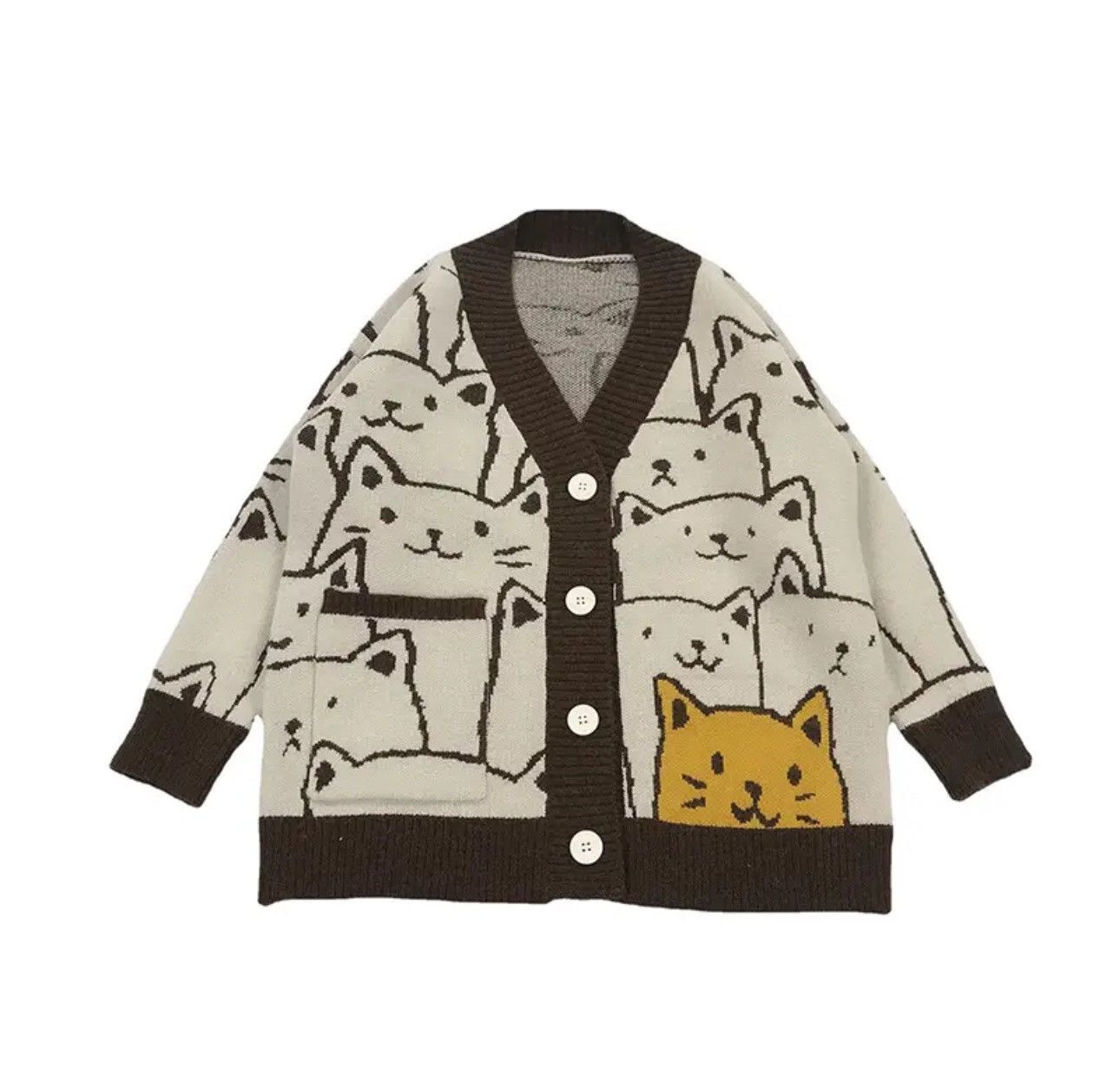Japanese Brand Harajuku Kawaii Cartoon V Neck Cardigan Size US M / EU 48-50 / 2 - 1 Thumbnail