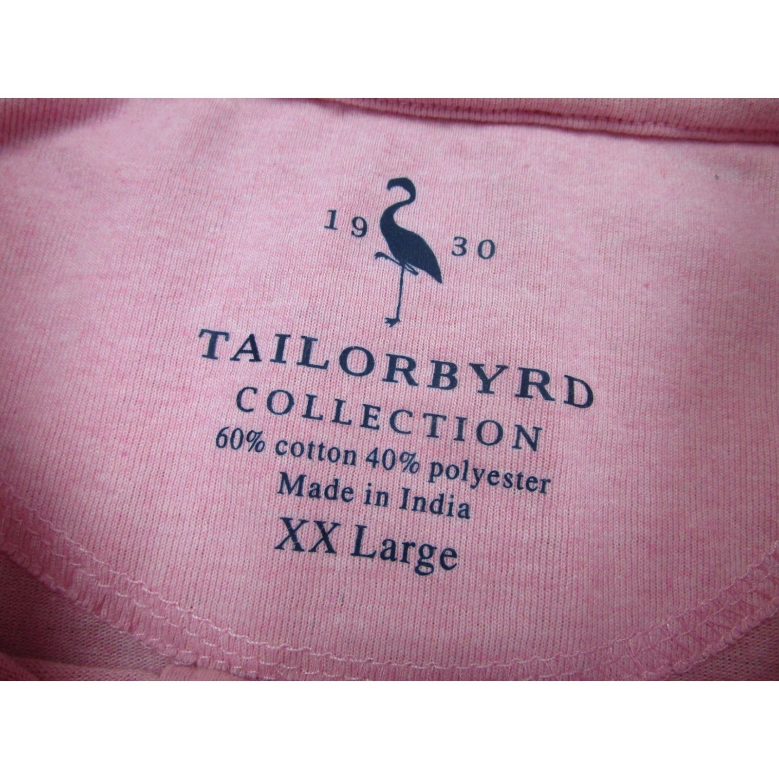 Tailorbyrd TailorByrd Polo Shirt Mens 2XL Pink Flamingo Logo Contrast Trim Tagless Casual Shirt Size US XXL / EU 58 / 5 - 5 Thumbnail