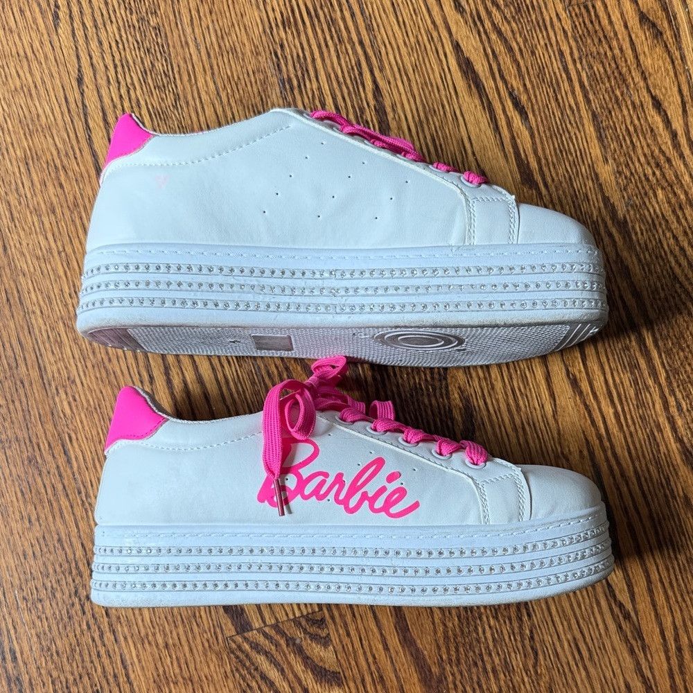 Other Barbie Women’s 9 Pink and White Sneakers with Rhinestones Size US 9 / IT 39 - 6 Thumbnail