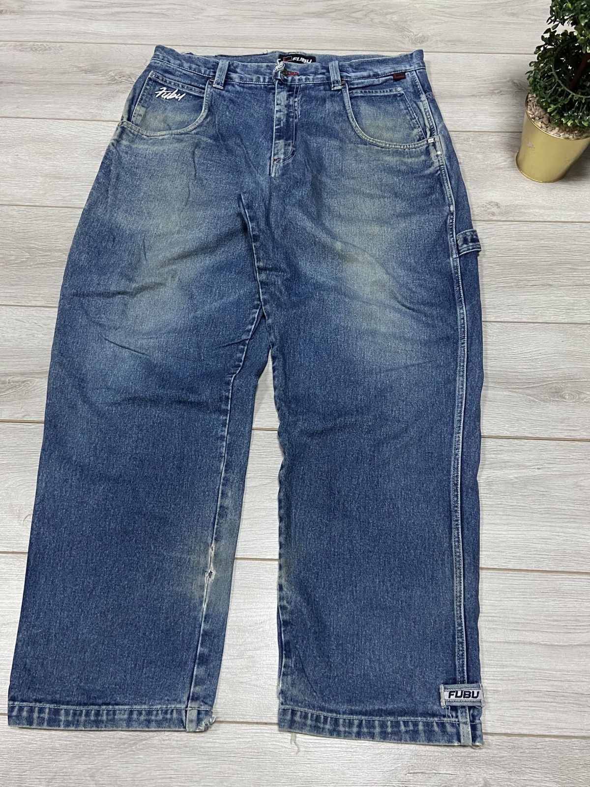 Fubu Fubu wide leg big logo skate rap jeans cargo pants Size US 38 / EU 54 - 3 Thumbnail
