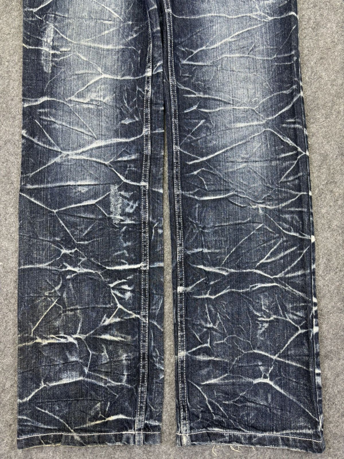 Japanese Brand 💥Double Waist💥Nylaus Crazy Crack FadesDouble Waist Denim K27 Size US 32 / EU 48 - 4 Thumbnail