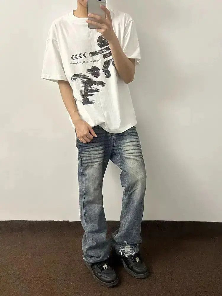 Japanese Brand High street Y2K hip hop baggy micro flare jeans Size US 30 / EU 46 - 3 Thumbnail