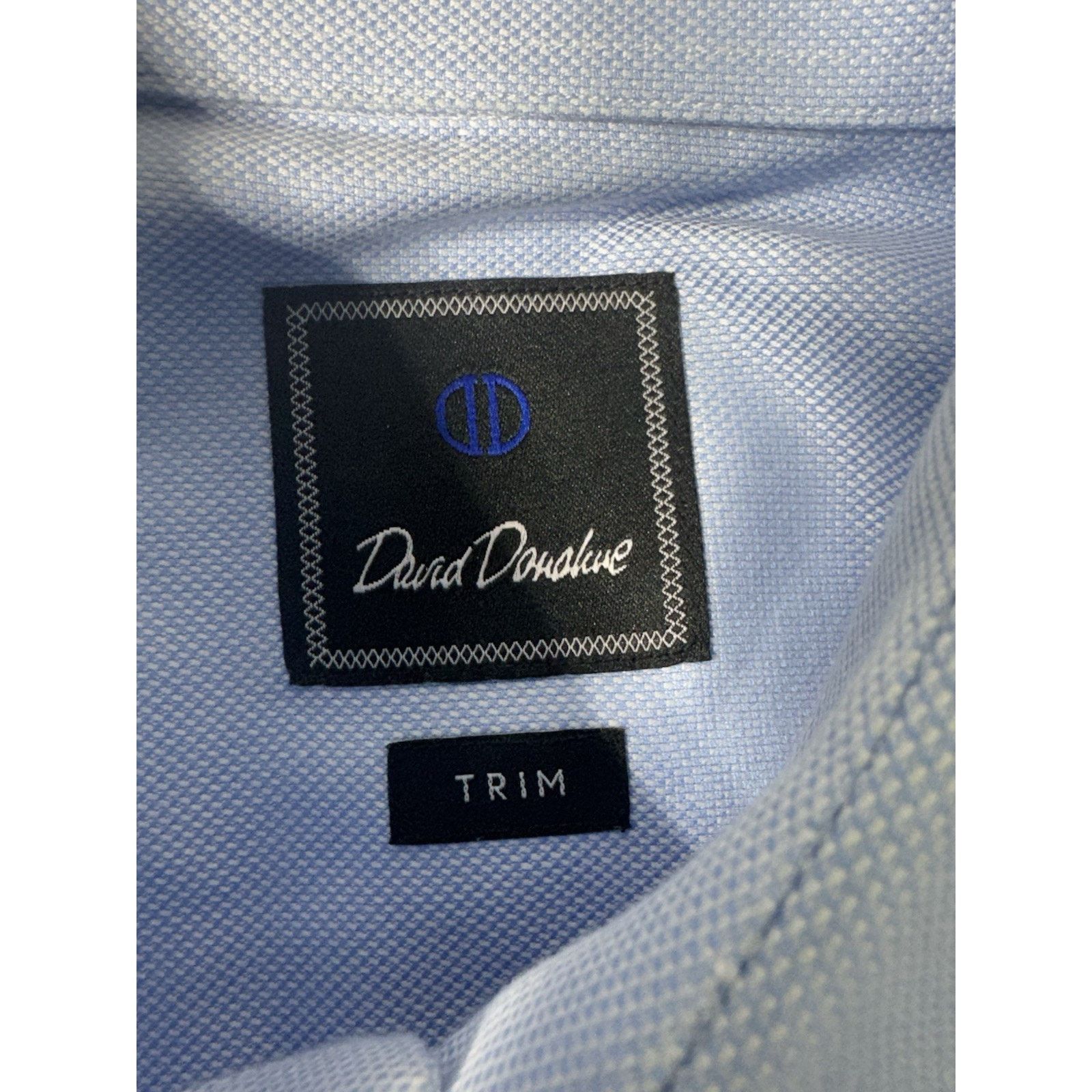David Donahue David Donahue Dress Shirt 16.5 32/33 Light Blue Trim Fit Size US M / EU 48-50 / 2 - 6 Thumbnail