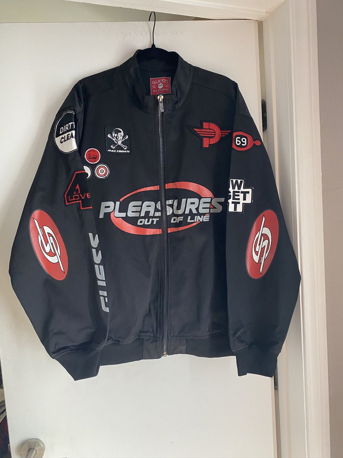 Guess x Pleasures Race-Inspired Out of Line Sport Jacket 2XL
