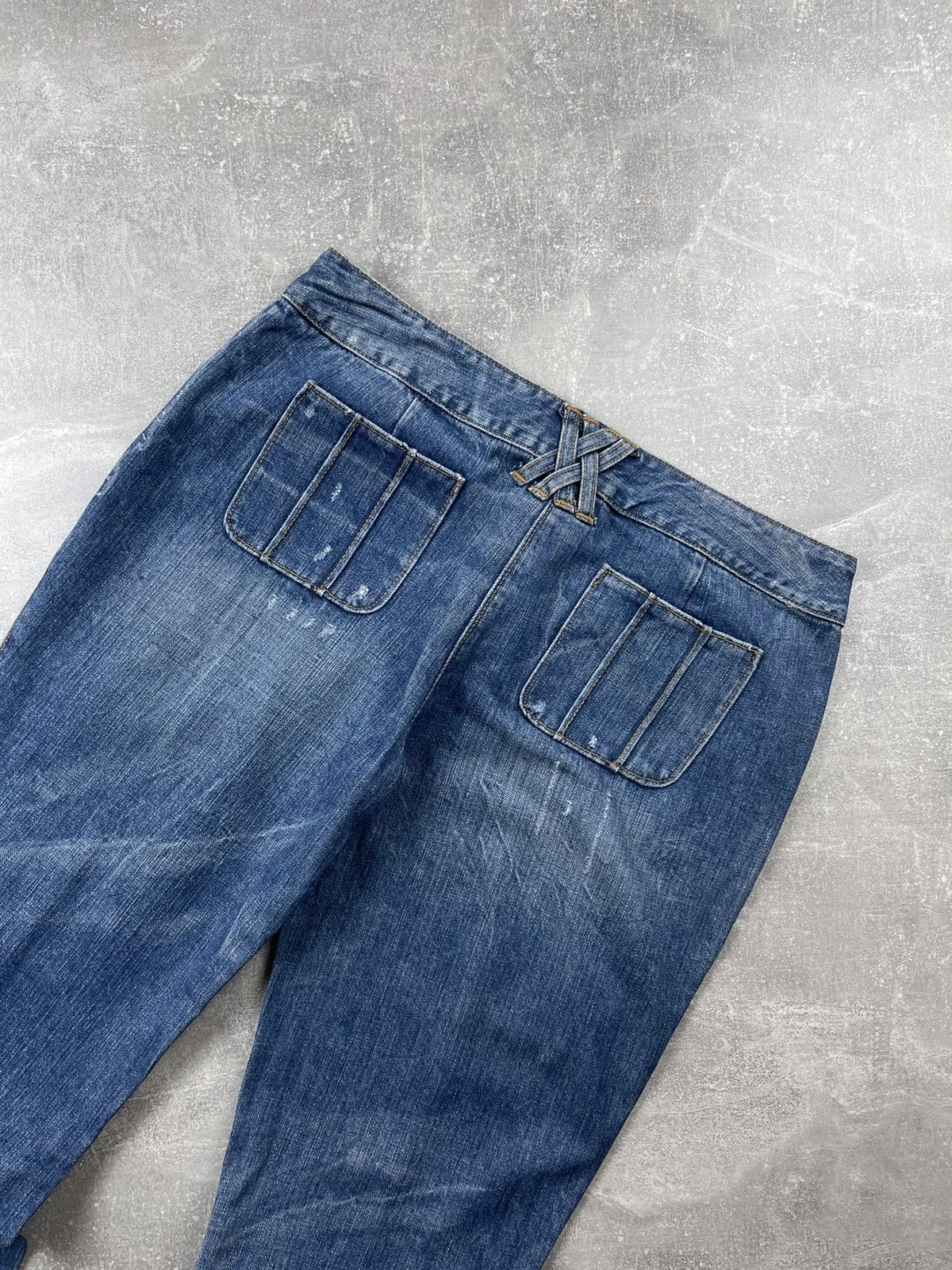 Dolce & Gabbana Dolce & Gabbana Distressed Flared Jeans Y2K Designer Denim Size 32" / US 10 / IT 46 - 3 Thumbnail