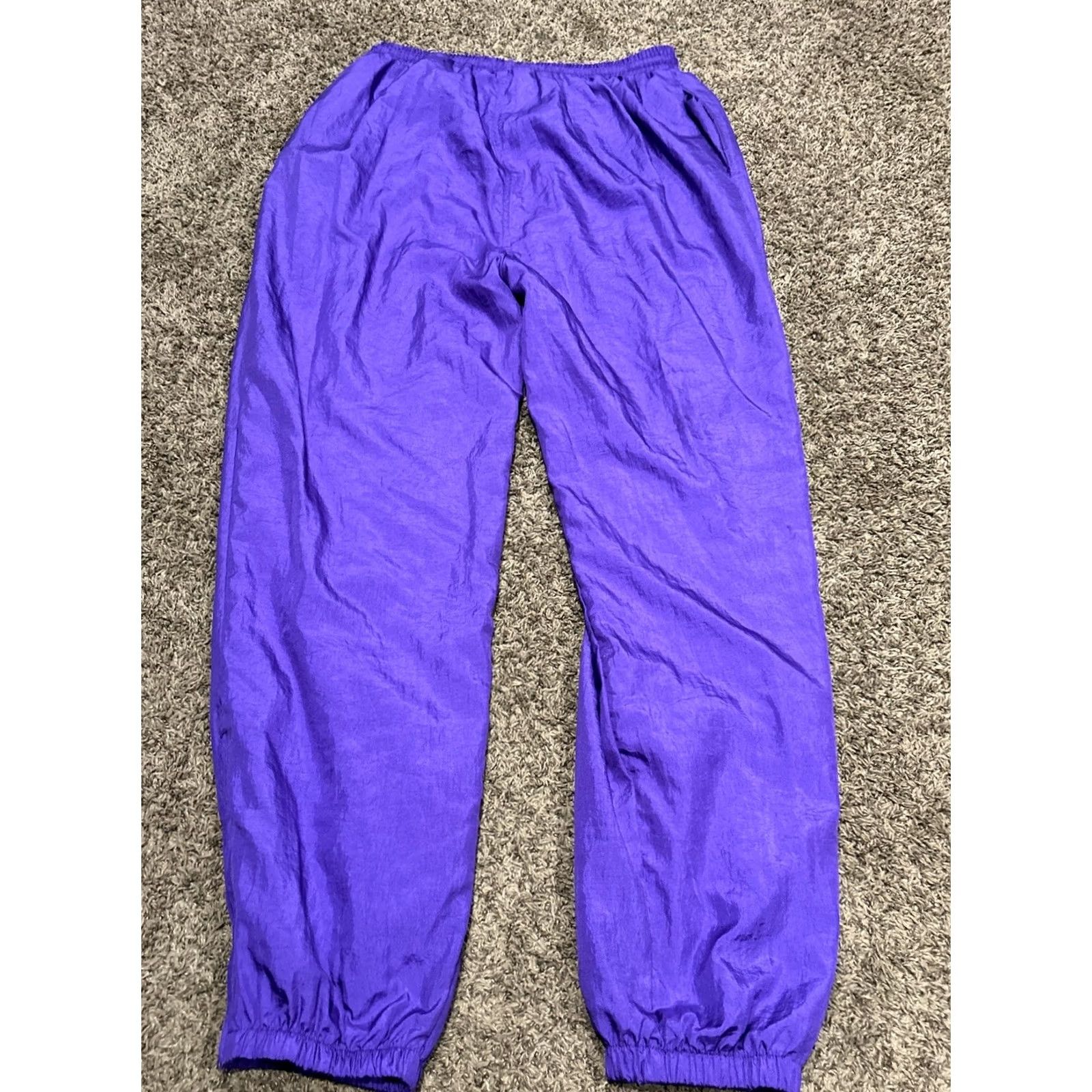 Vintage Active Women’s L Purple Nylon Windbreaker Pants Track Pants Size 36" / US 14 / IT 50 - 3 Thumbnail