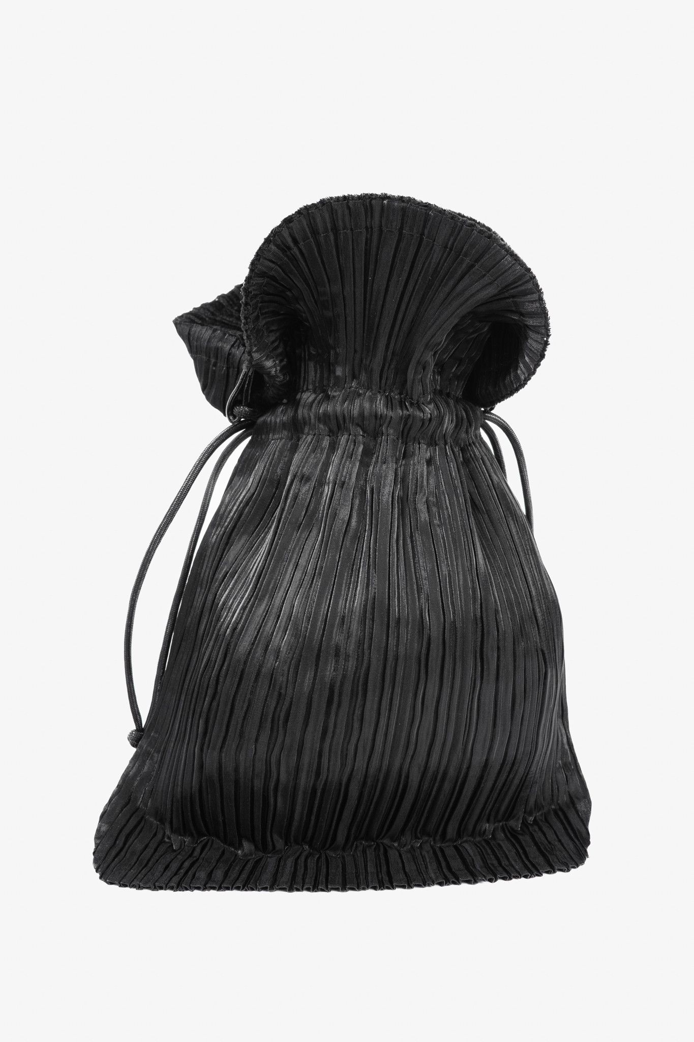 Issey Miyake Issey Miyake Black Pleated Satin Evening Bag Size ONE SIZE - 4 Thumbnail