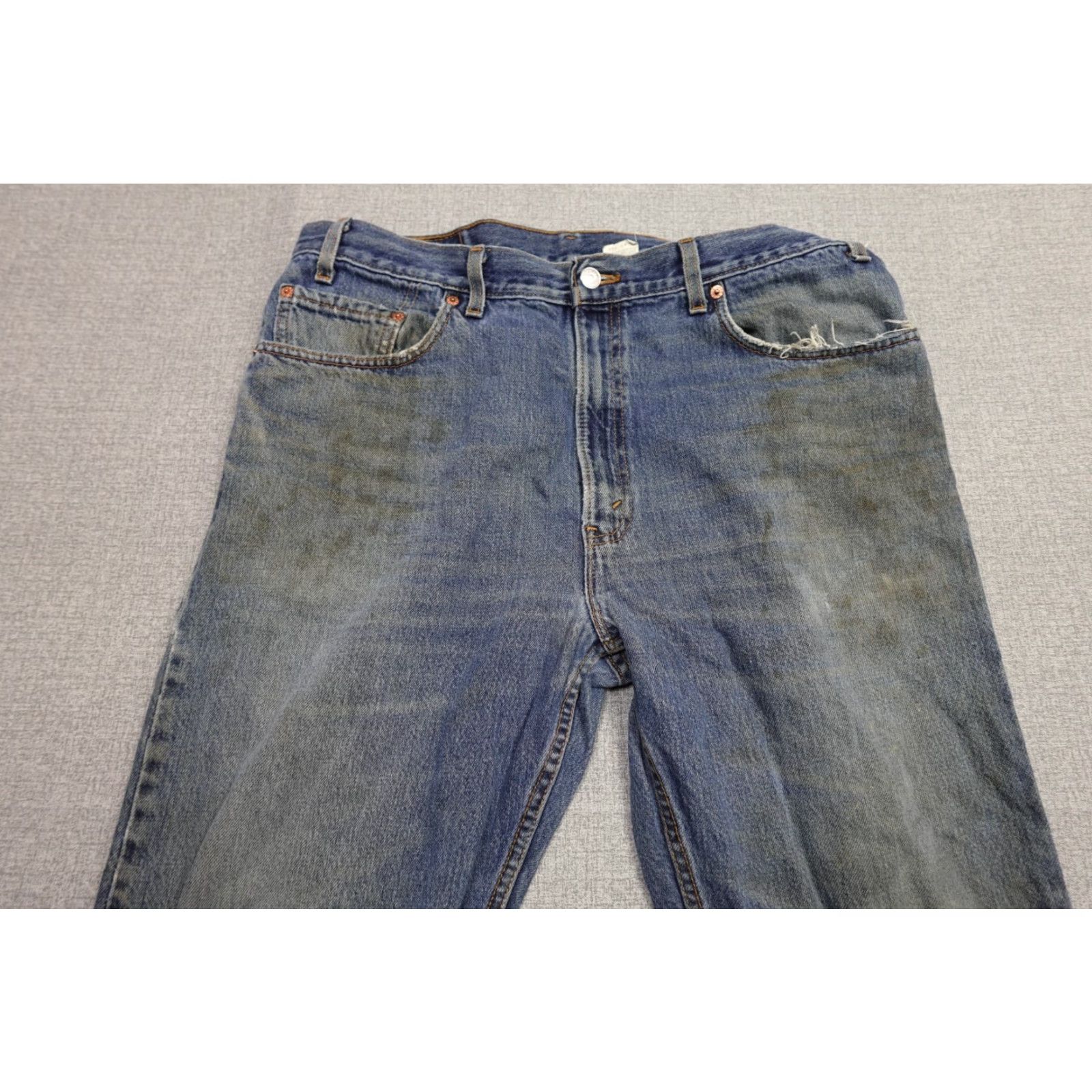 Levi's VINTAGE Levi's 505 Jeans Mens 36x30 Blue Regular Straight Relaxed Dark Grunge Denim 5-Pocket Levi's 505 Model 505 90s Mens Size US 36 / EU 52 - 2 Thumbnail