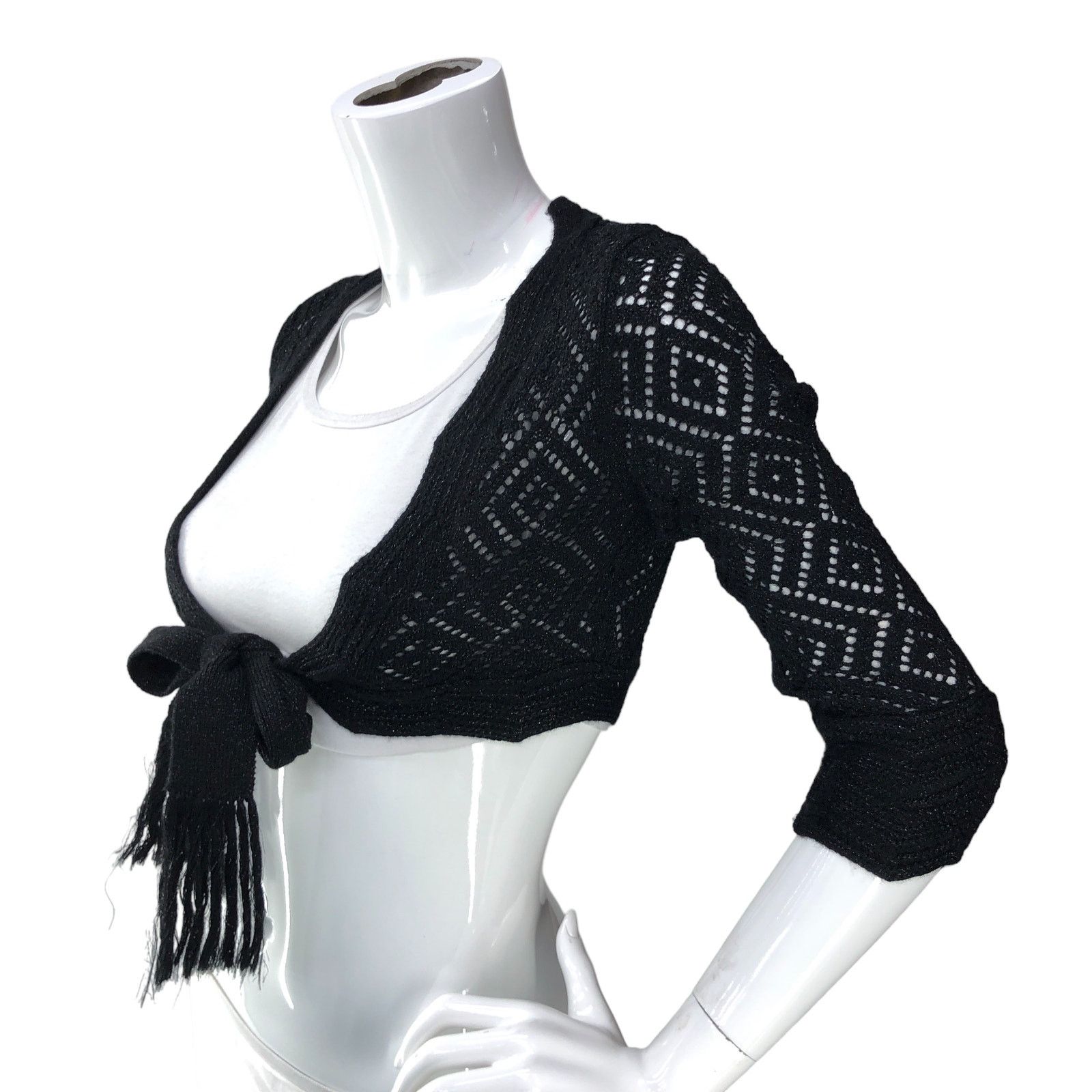 Diane von Furstenberg Diane Von Furstenberg Size P US XS Shrug Top Wool Knit Tie Size XS / US 0-2 / IT 36-38 - 3 Thumbnail