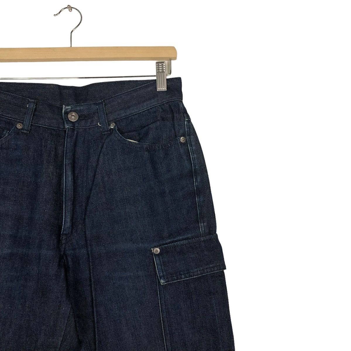 Issey Miyake 🔥Vintage Indigo Blue Denim Bush Pants Pocket Monkey Japan Size US 29 - 6 Thumbnail