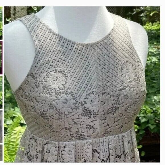 Free People FREE PEOPLE Rocco Lace overlay Dress Sz 0 Taupe sleeveless K Size XS / US 0-2 / IT 36-38 - 4 Thumbnail