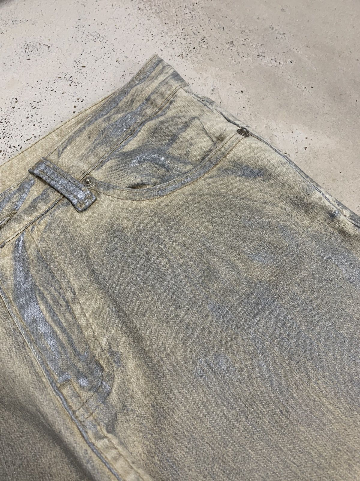 Designer × Taverniti Maxia Grey Coated Junya Style Flare Denim Size US 28 / EU 44 - 8 Thumbnail