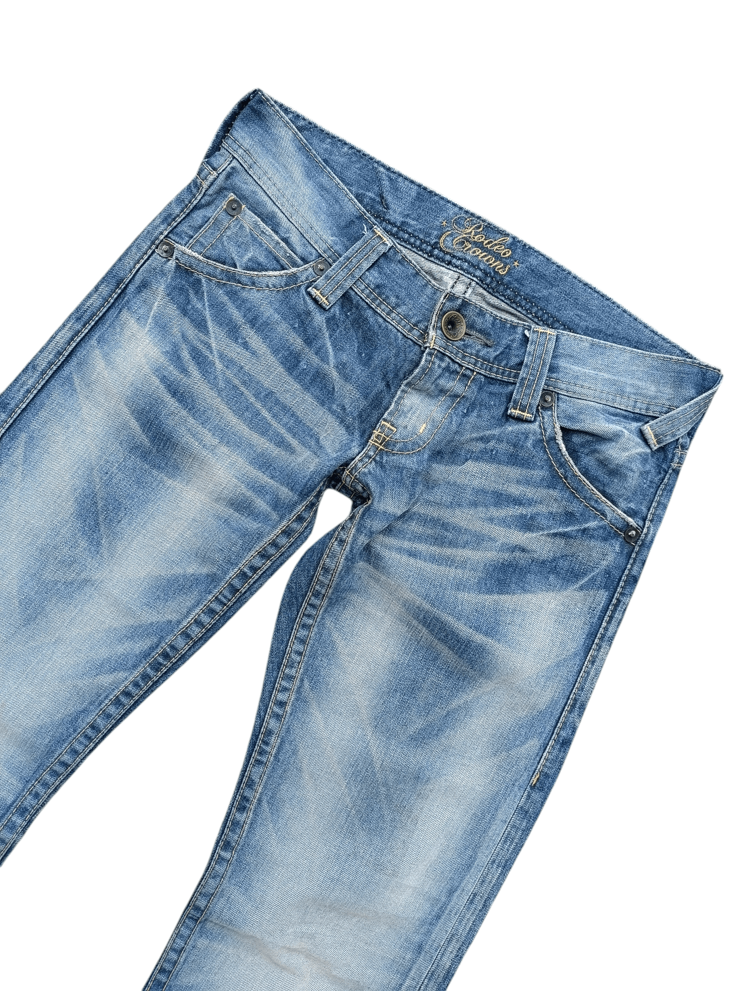 Hysteric Glamour × Japanese Brand × Vintage Vintage Rusty Wash Whiskers Rodeo Crowns Flared Jeans Size US 31 - 12 Thumbnail